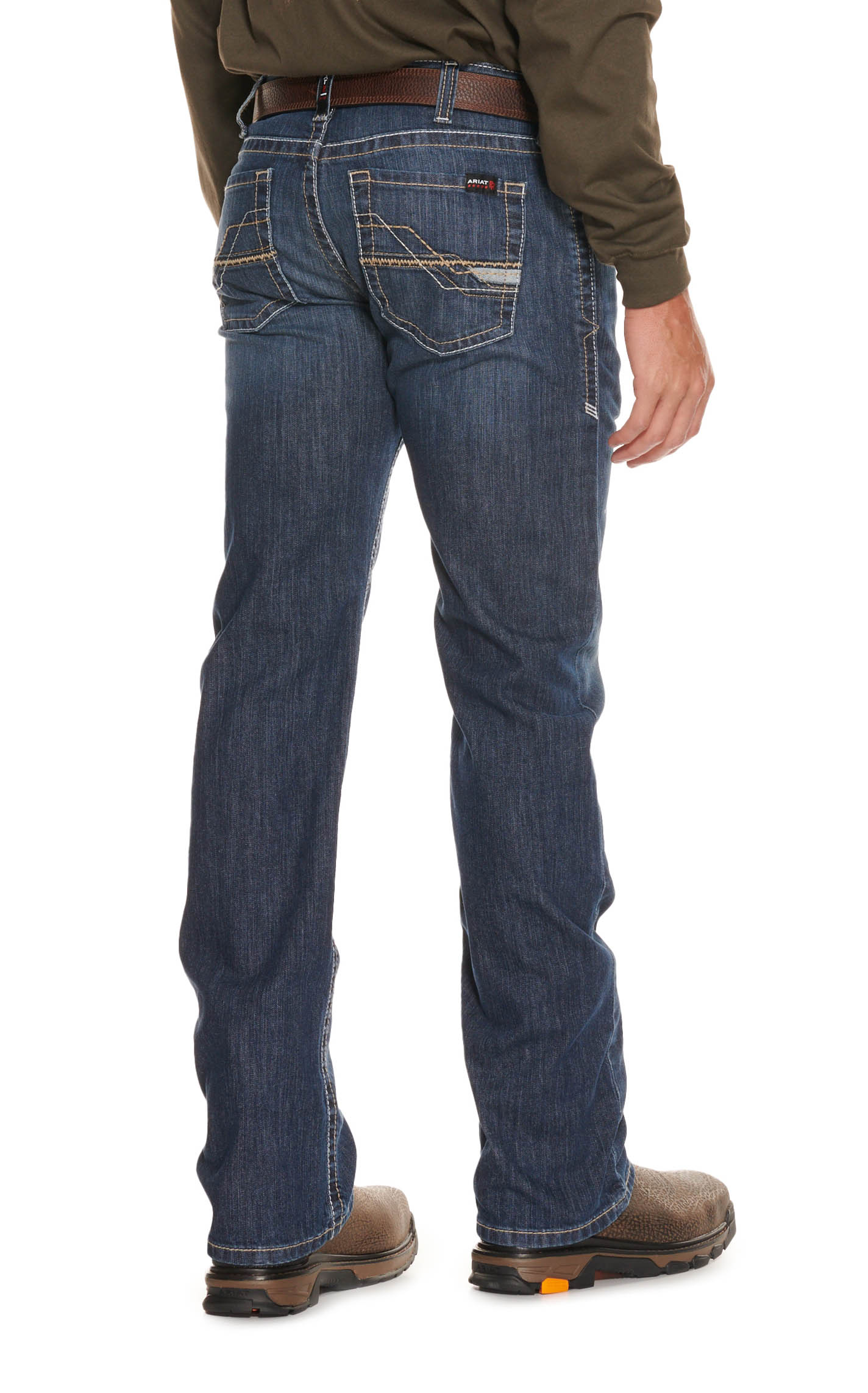 Ariat Men's M7 Medium Wash Slim Fit DuraStretch Stackable Straight Leg FR Work Jeans - Image 1
