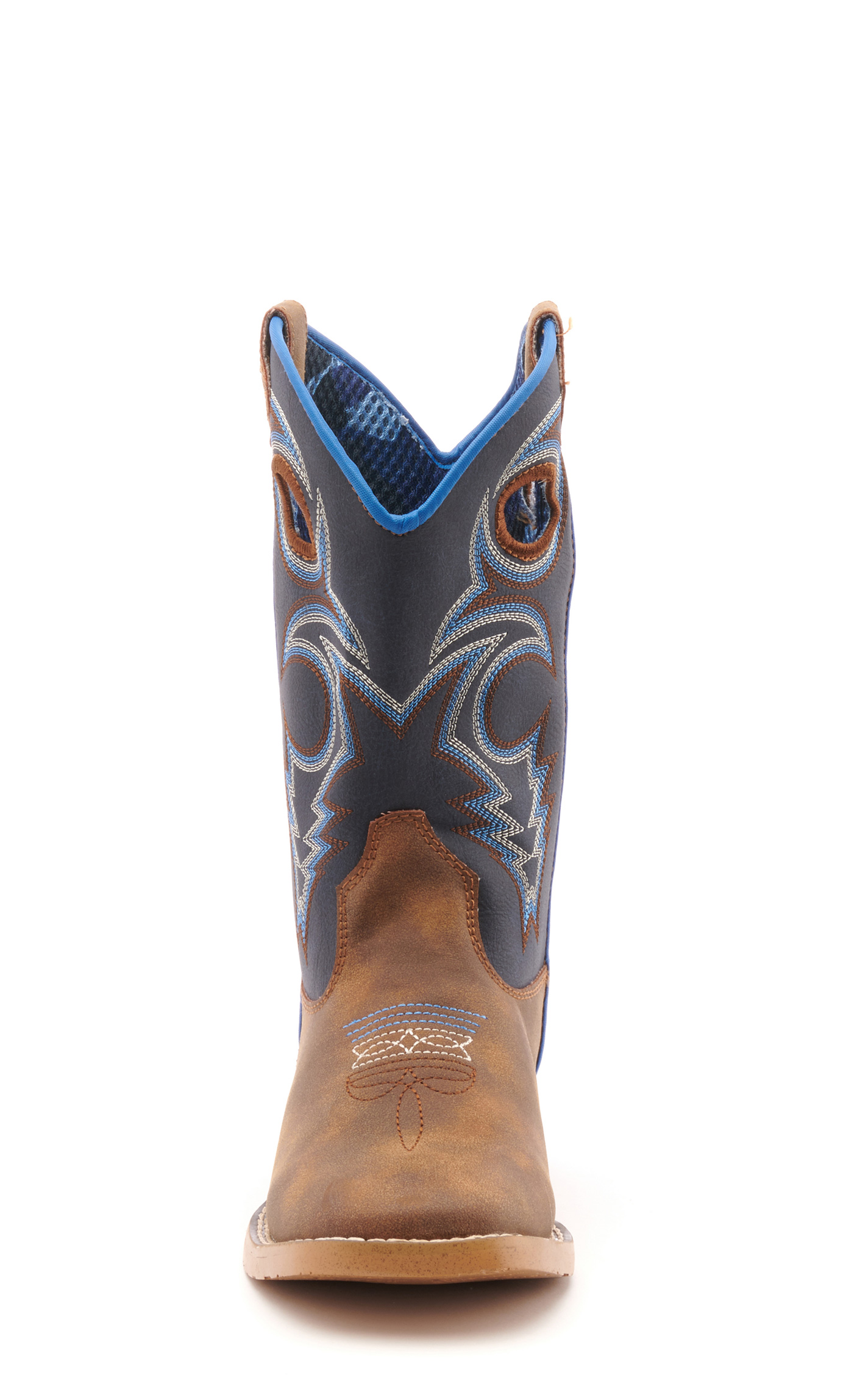 Twister Kids Ben Brown and Navy Square Toe Cowboy Boots - Image 1