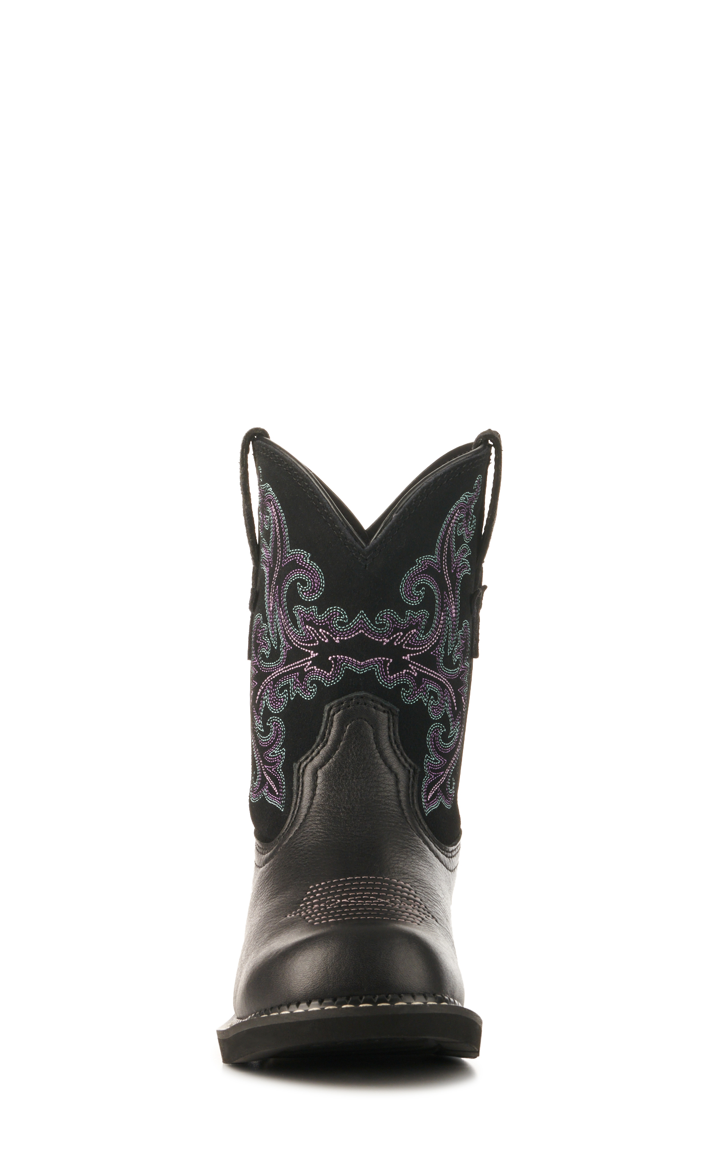 Ariat Women's Fatbaby Black Deertan and Orchid Round Toe Cowboy Boots - Image 1