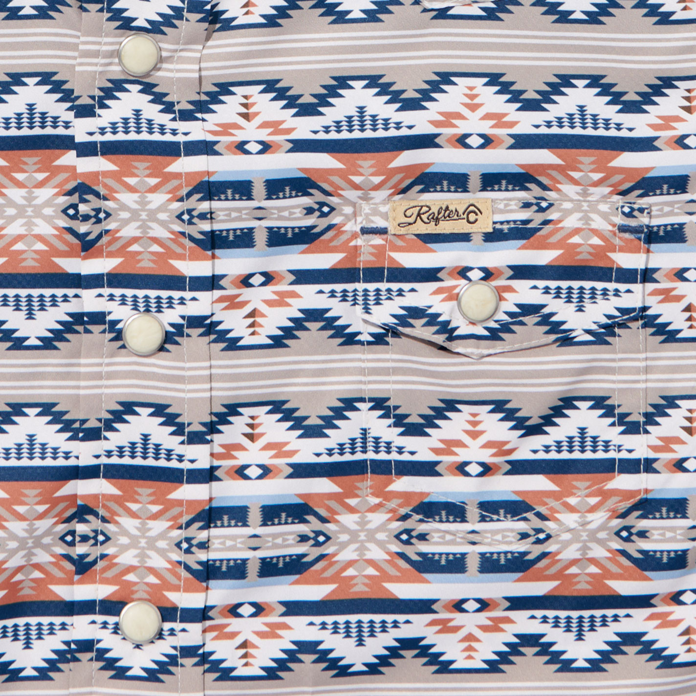 Rafter C Boy's Angler Tan Aztec Print Button Down Shirt - Image 1