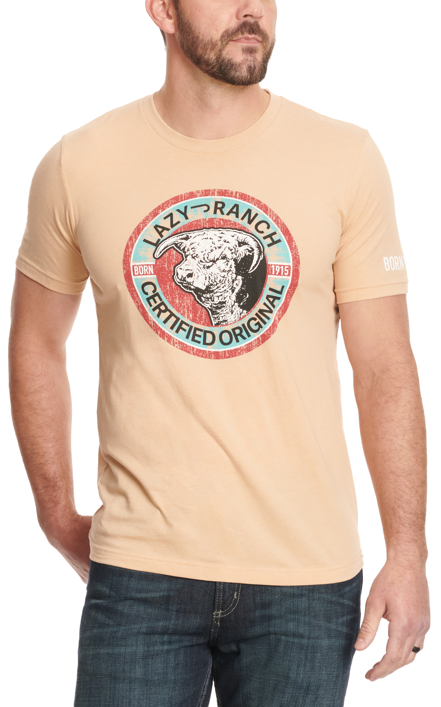 Lazy J Men's Sand Certified Logo Graphic T-Shirt - Image 1