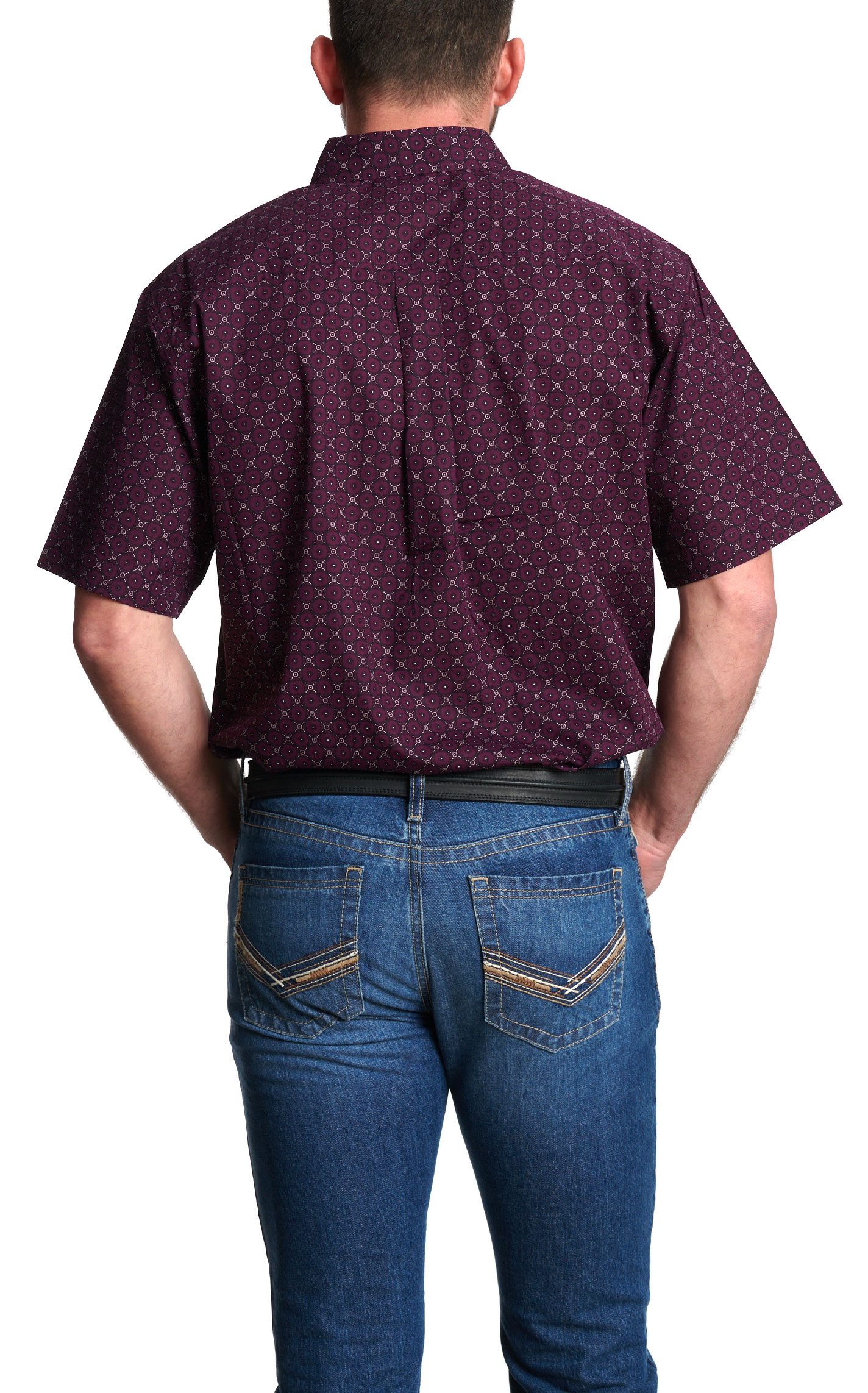Cinch Men's Eggplant Geo Print Western Shirt - Image 1