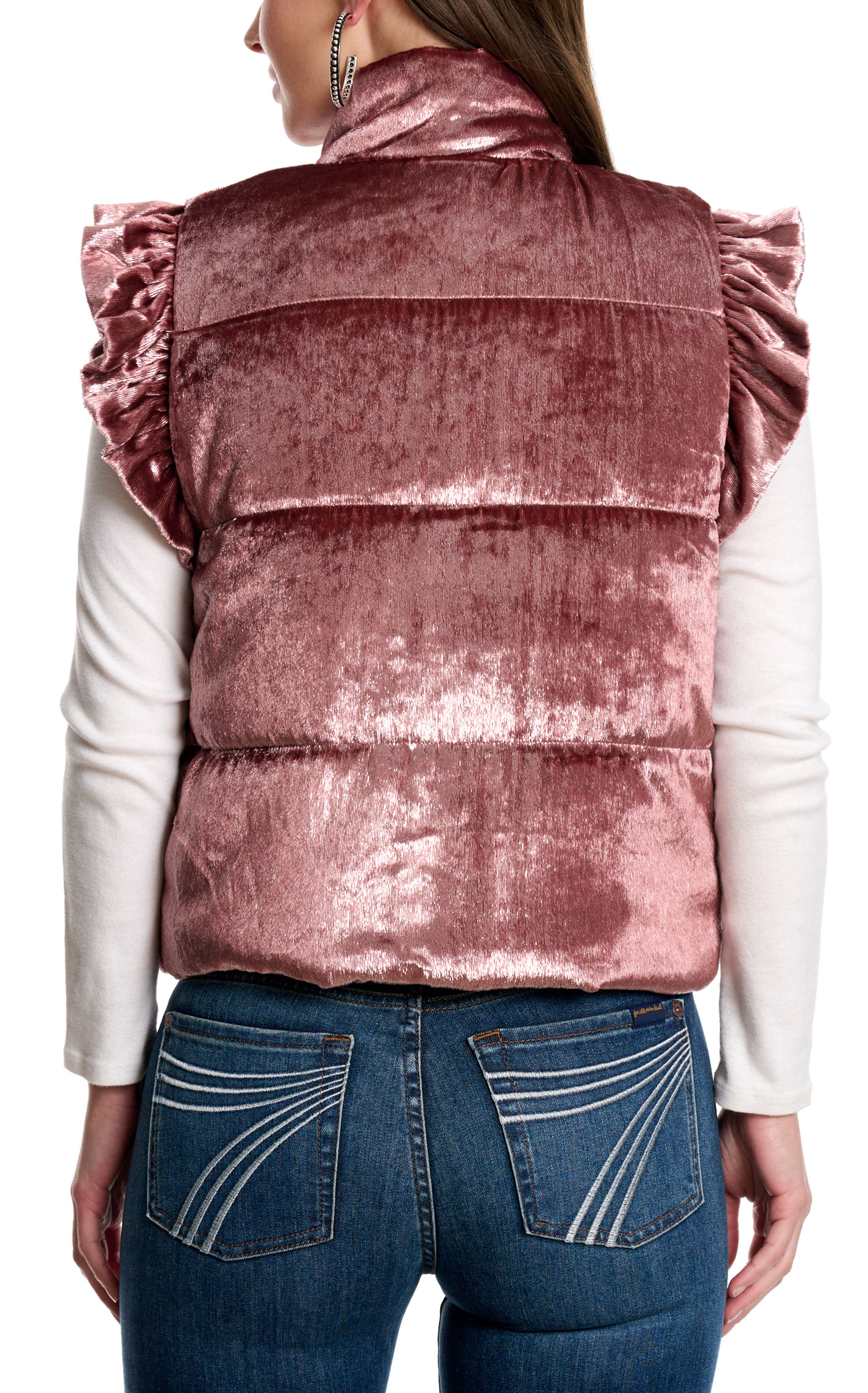 Grace & Emma Women's Pink Shiny Puffer Vest - Image 1