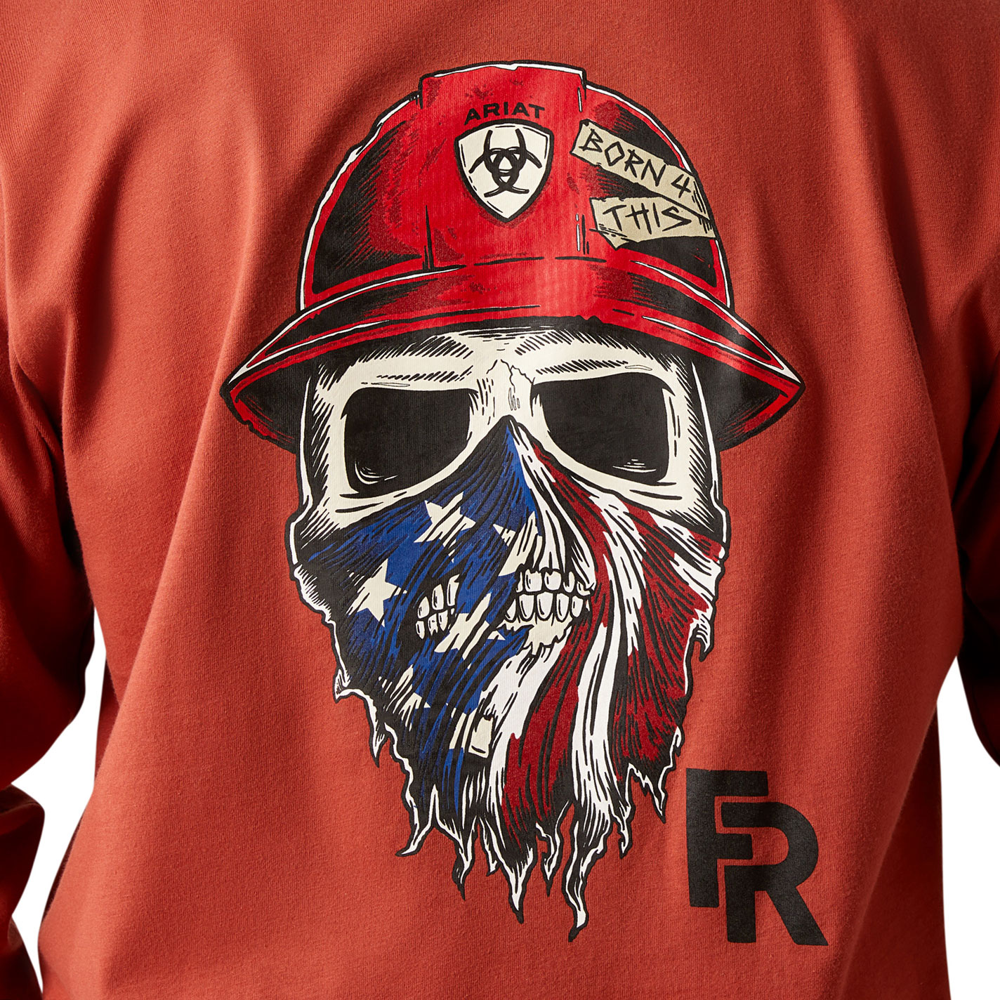 Ariat Men's Rust-Red Born for This Logo Graphic T-Shirt - Image 2