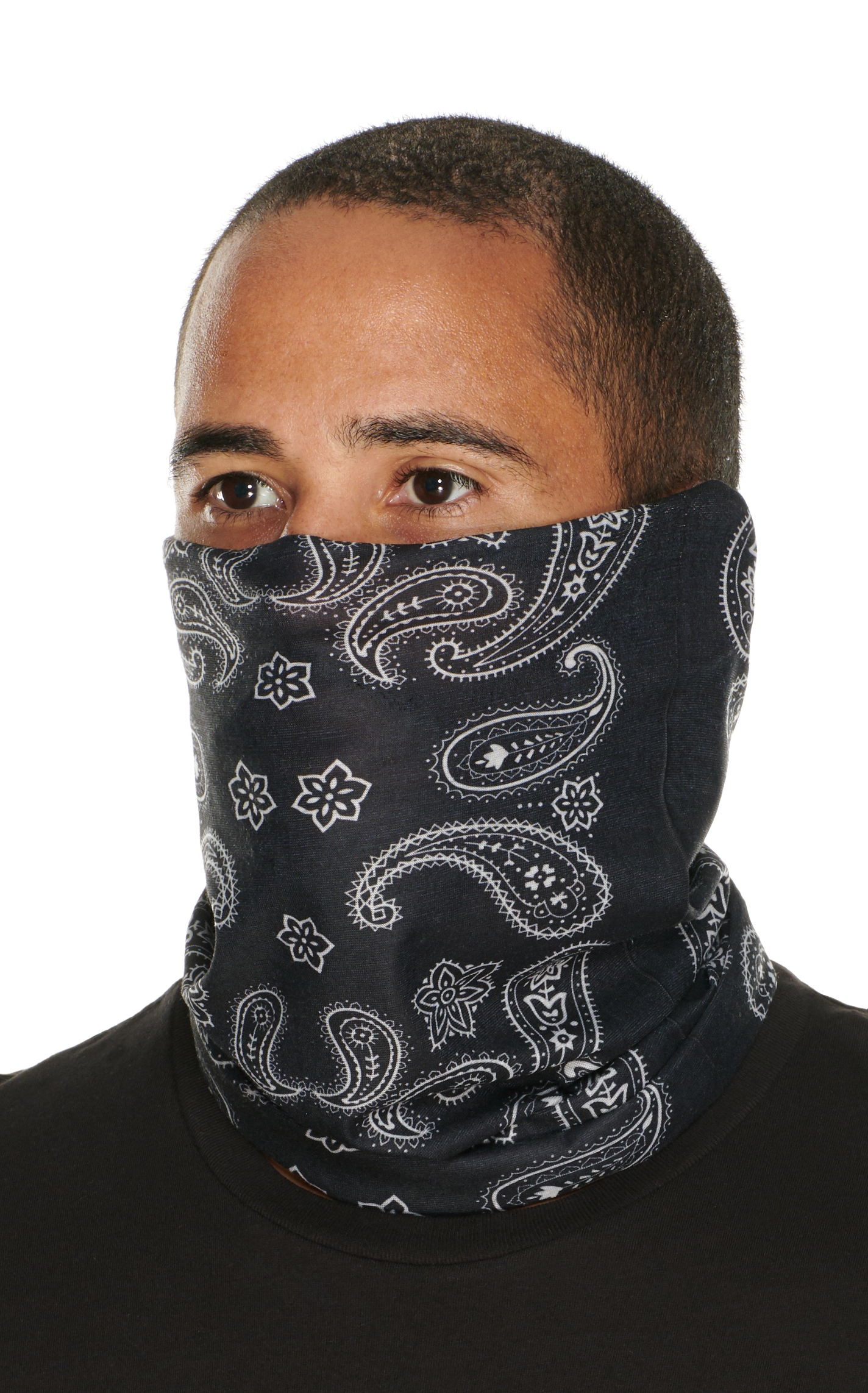 John Boy Black Paisley Face Guard - Image 1