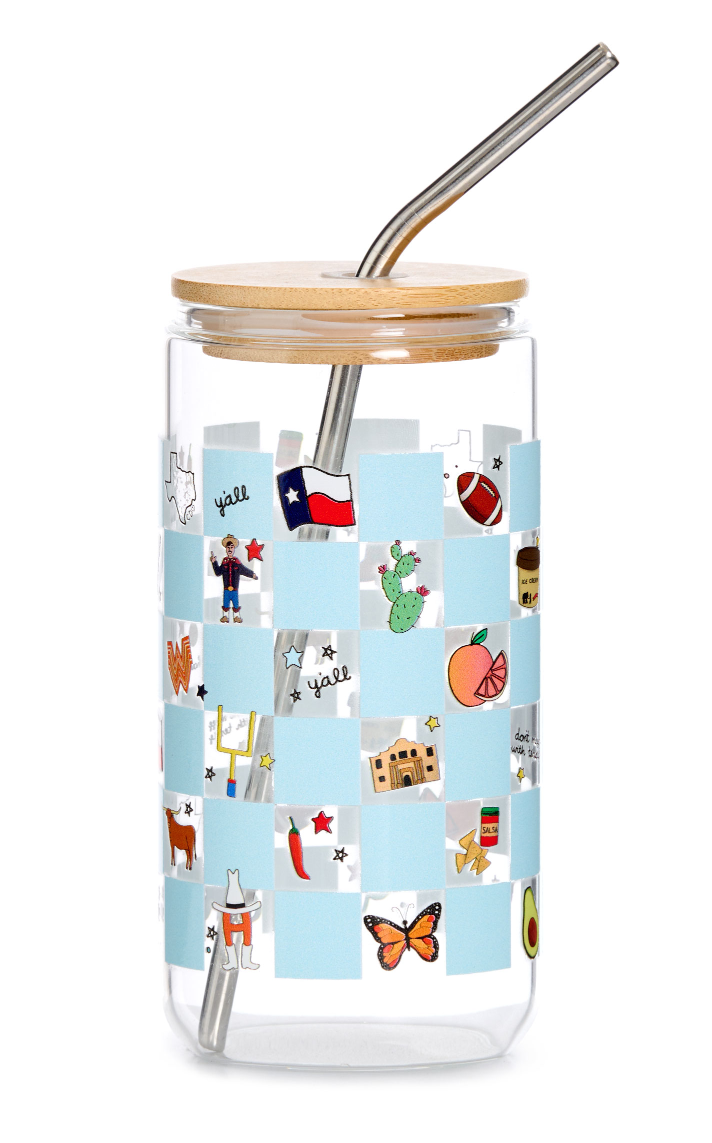 Callie Danielle Texas Collection Checkerboard Glass Drinkware - Image 1