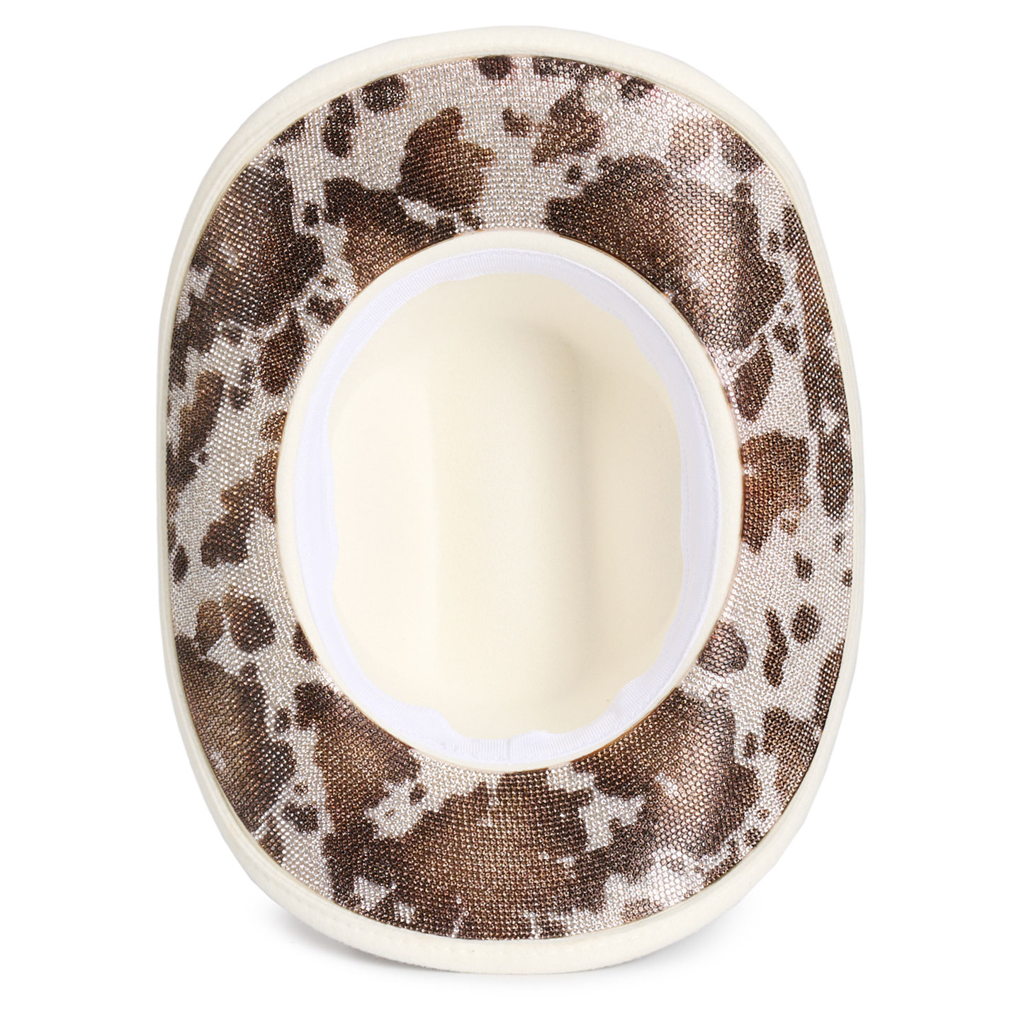 Girlie Girl Originals Women's Ivory & Cow Print Bling Wool Cowboy Hat - Image 3