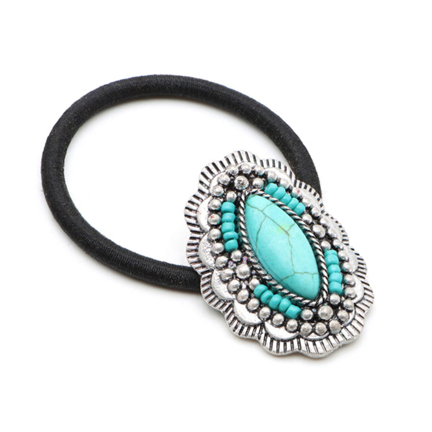 Cowgirl Confetti Silver & Turquoise Isabella Hair Tie - Image 1