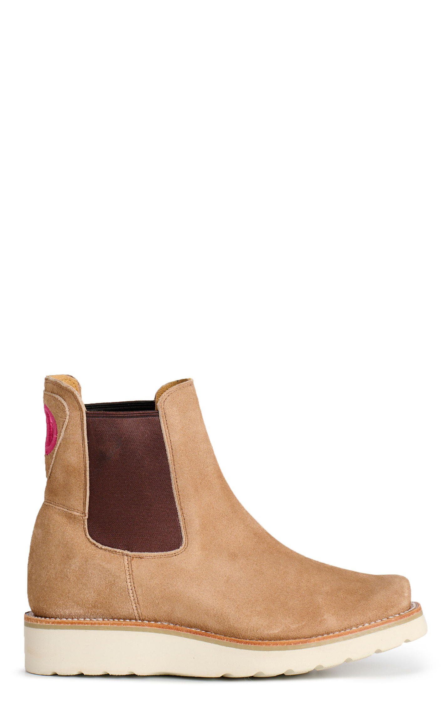 Anderson Bean Women's Macie Bean Tan Suede Square Toe Wedge Booties - Image 1