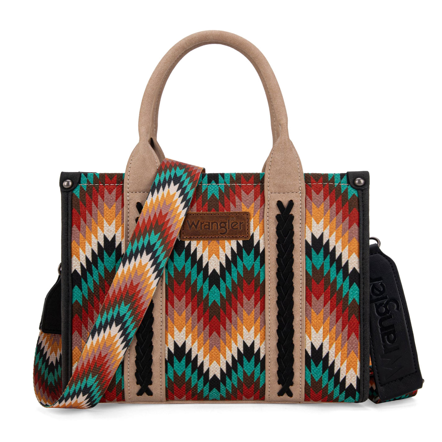 Wrangler Bold Aztec Print Crossbody Tote Bag - Image 1