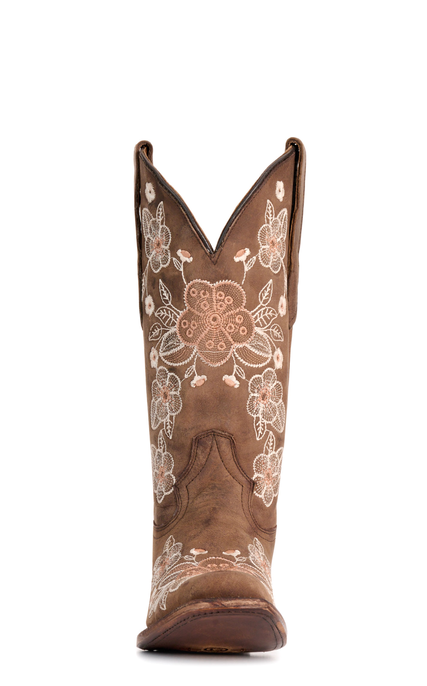 Circle G by Corral Women's Brown with Floral Embroidery Square Toe Cowboy Boots - Image 1