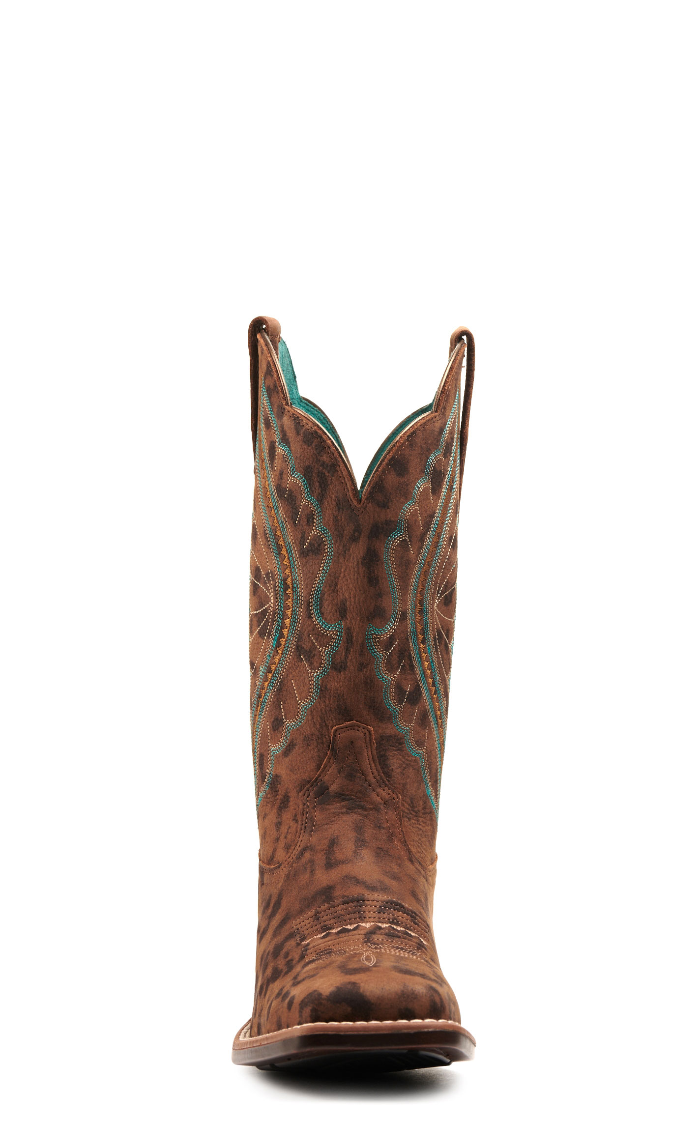 Ariat Women's PrimeTime Brown Faded Leopard Bantamweight Wide Square Toe Cowboy Boots - Image 1