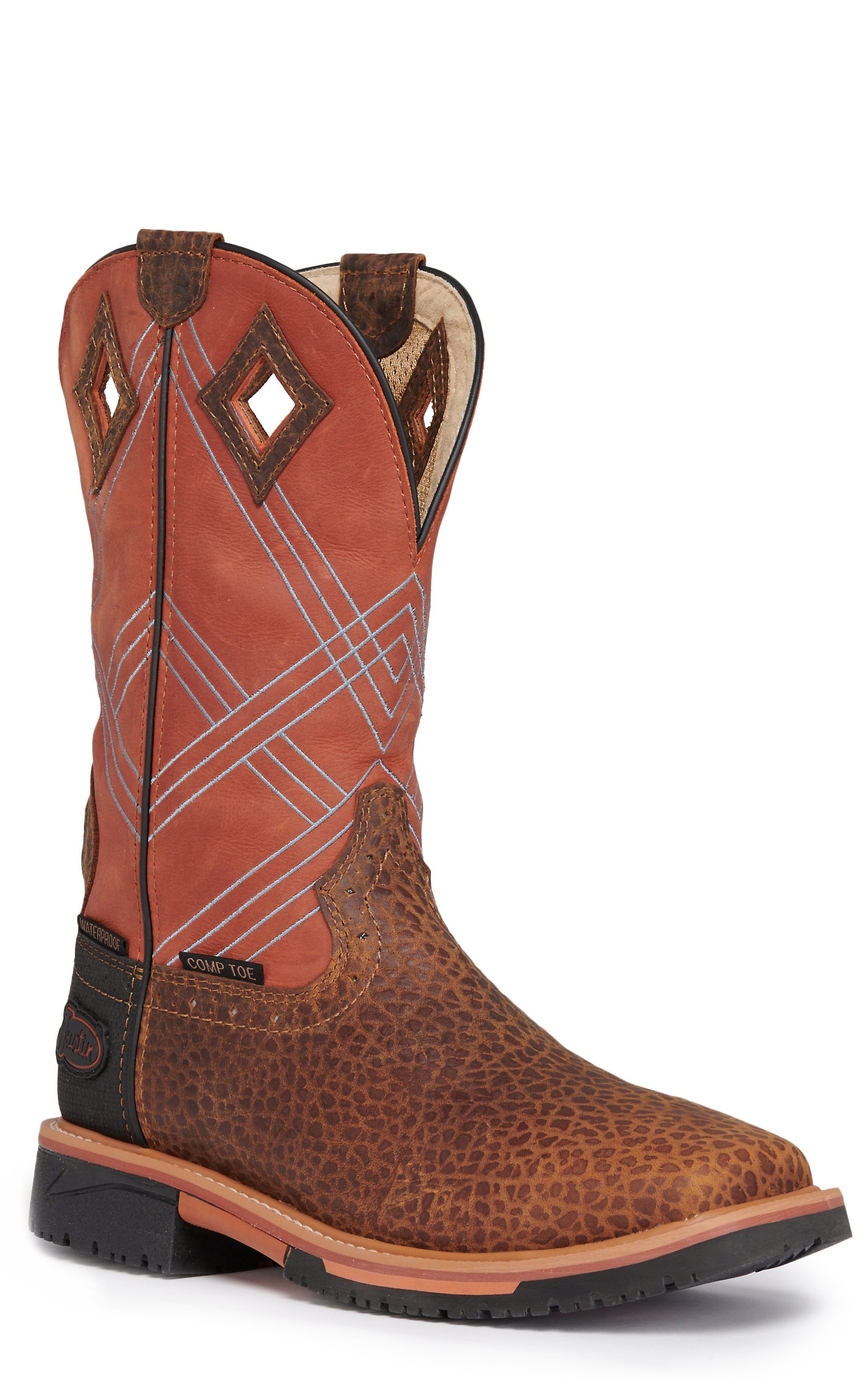 Justin Men's Stampede Dalhart Waterproof Wide Square Composite Toe Work Boots - Image 1