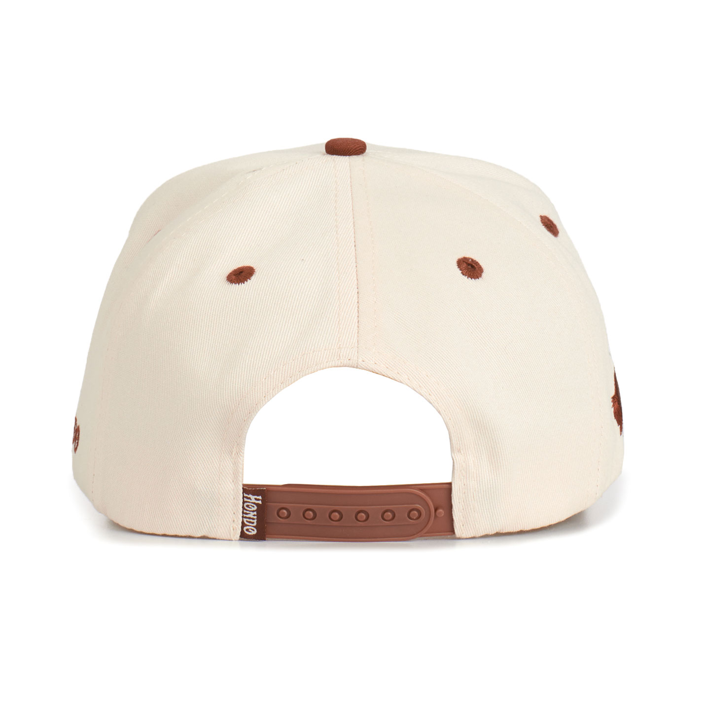 Hondo Cream and Brown Saddle Yeehaw Embroidered Snapback Cap - Image 1