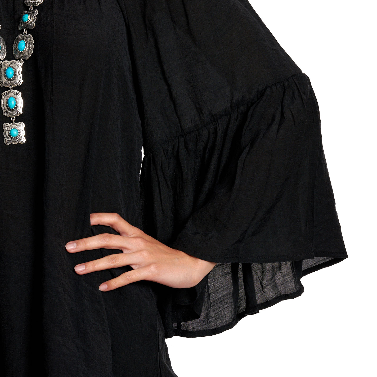 Fashion Express Women’s Black Ruffle Off-Shoulder Top - Image 1