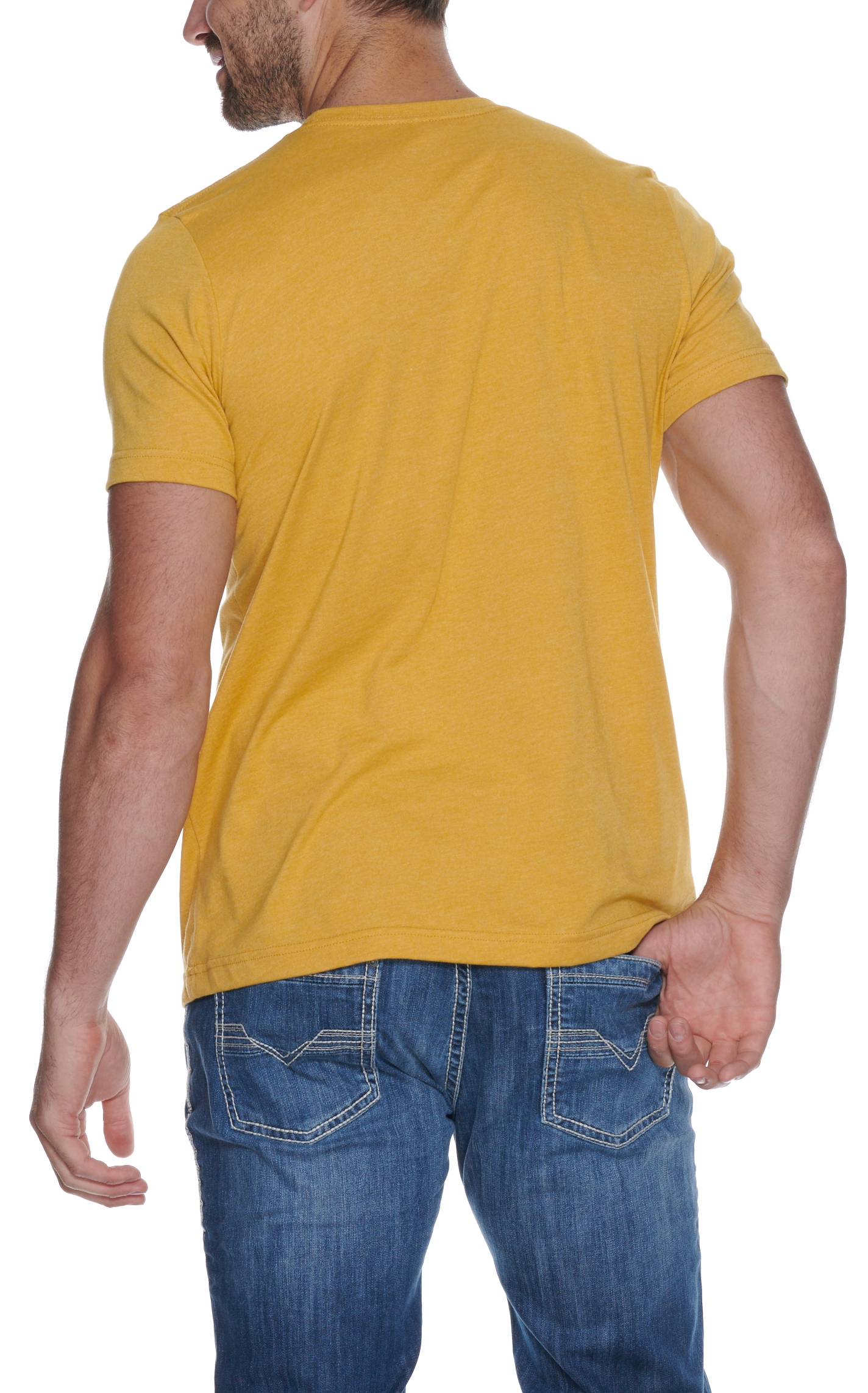 Salty Rodeo Men's Mustard Original Logo Short Sleeve T-Shirt - Image 1