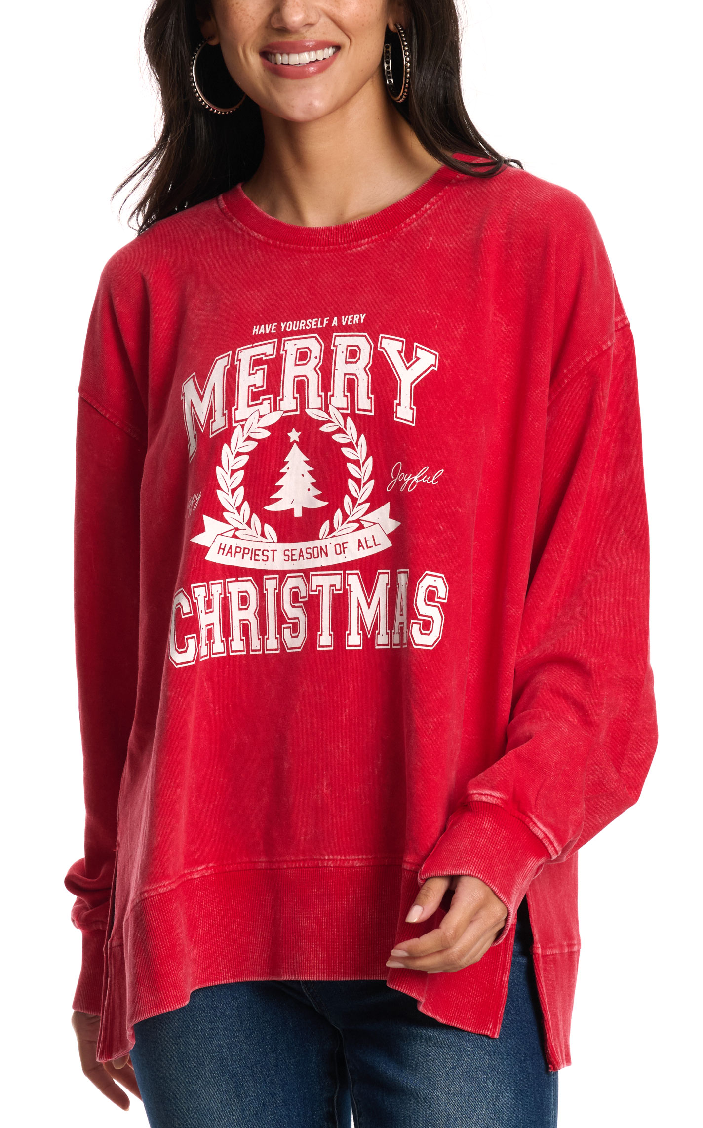 Jadelynn Brooke Women's Red Merry Christmas Pullover - Image 1