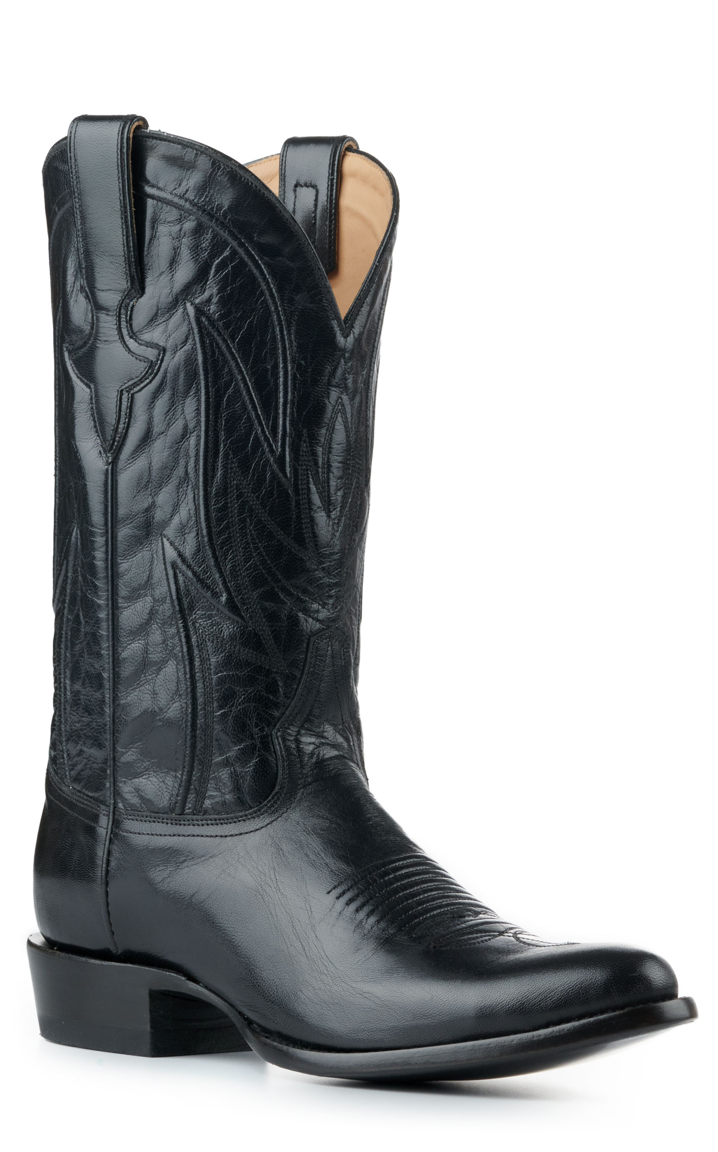 JRC & Sons Men's Creed Domingo Goat Round Toe Cowboy Boot in Black - Image 1