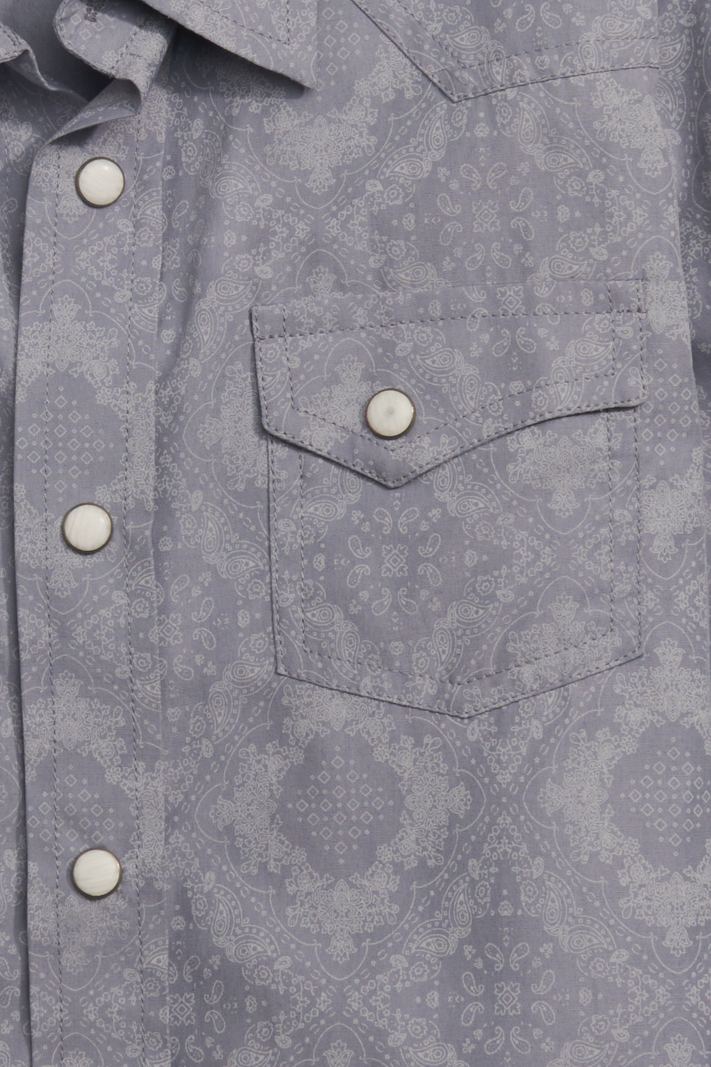 Rafter C Boy's Gray Bandana Paisley Long Sleeve Western Shirt - Image 1