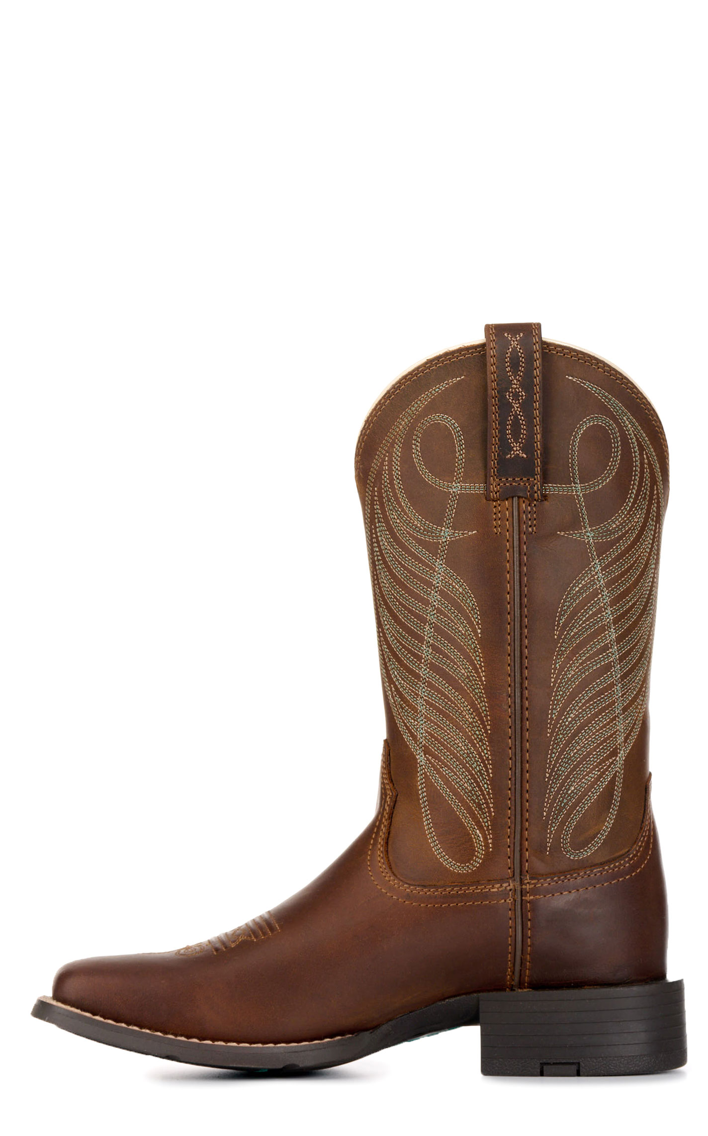 Ariat Women's Round Up Powder Brown Wide Square Toe Cowboy Boots - Image 1