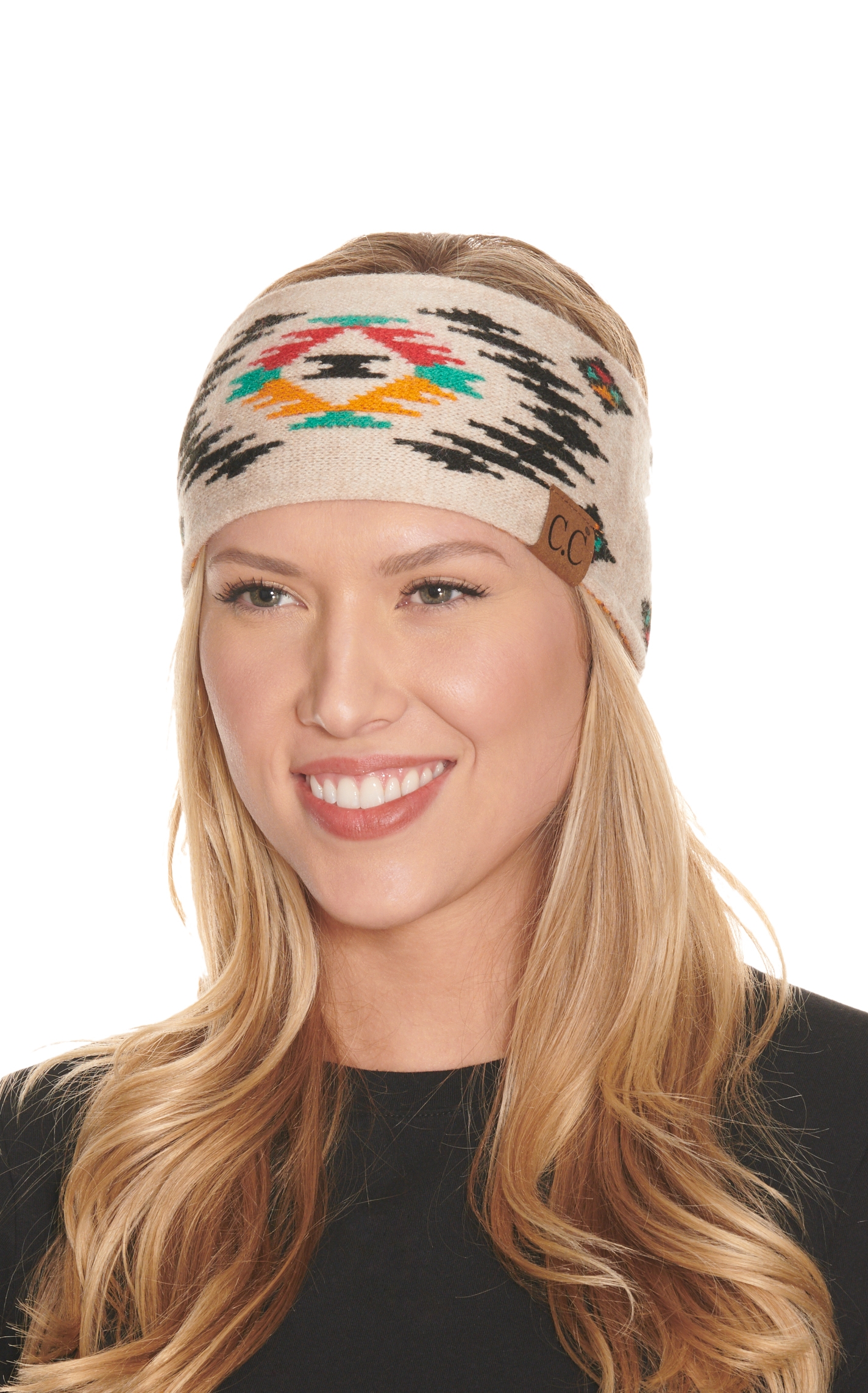 C.C. Brands Women's Beige Aztec Headwrap - Image 1