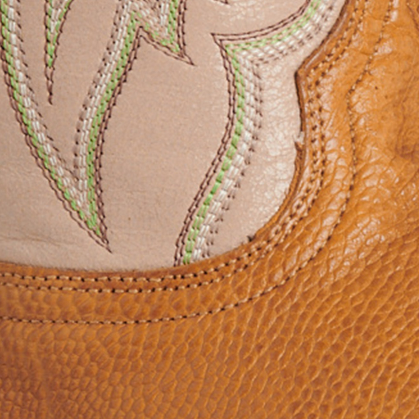 Resistol Men’s Antique Saddle & Cream Smooth Quill Ostrich Cutter Toe Cowboy Boots - Image 1