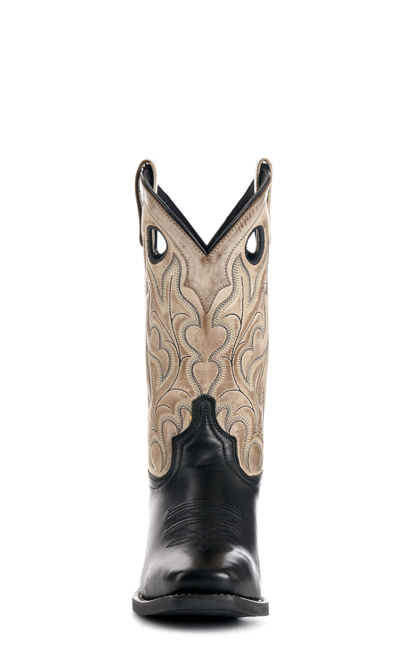 Laredo Men’s Westgate Black and Smoke Gray Punchy Square Toe Cowboy Boots - Image 1