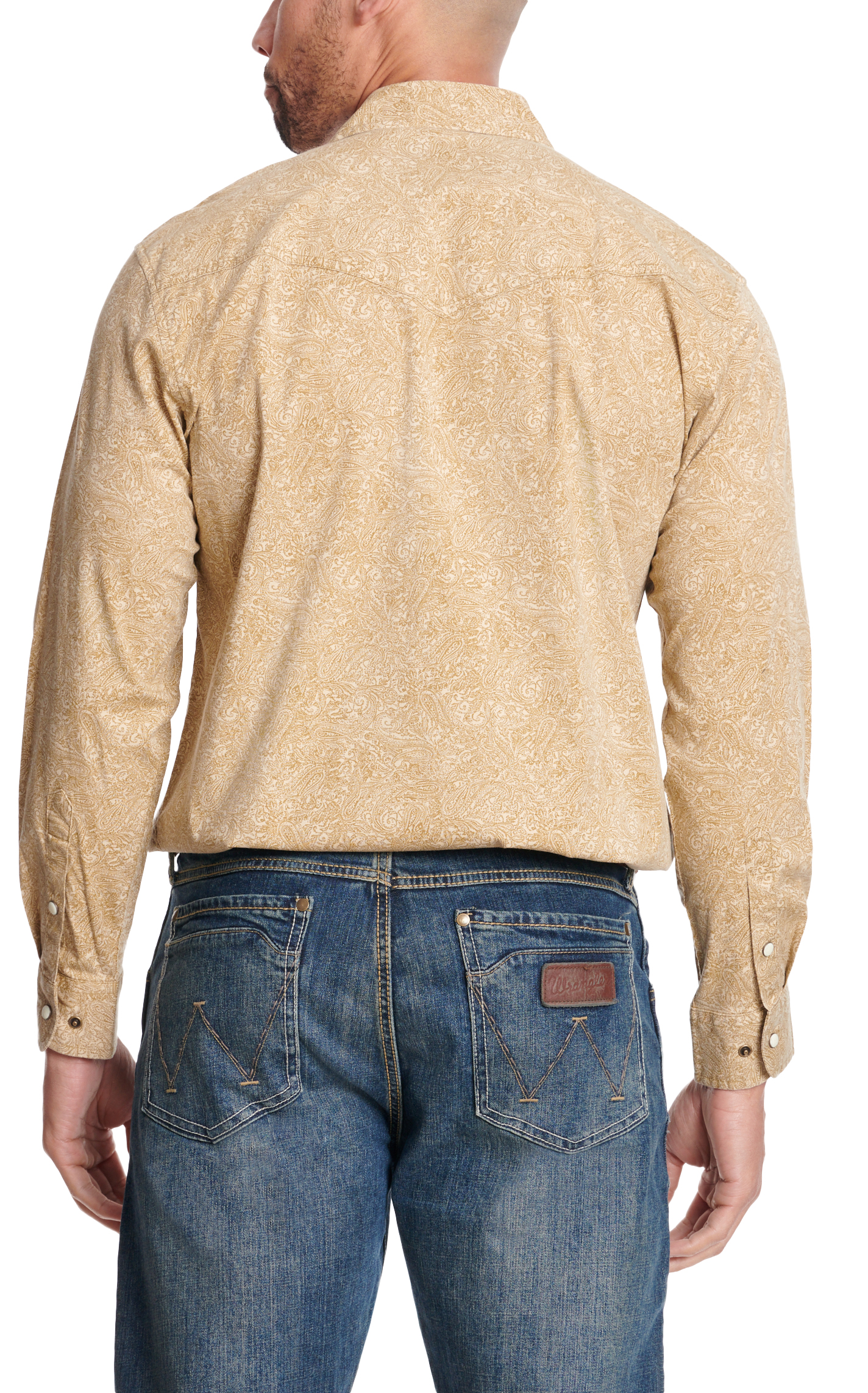 Rafter C Men's ProFlex45 Tan & Brown Paisley Long Sleeve Western Shirt - Image 1