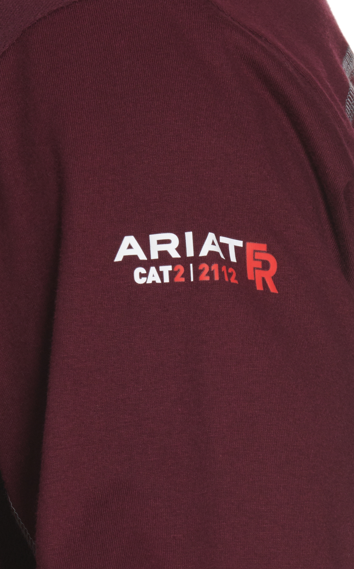 Ariat Men's AC Crew Malbec Wine FR Long Sleeve Work T-Shirt - Image 1