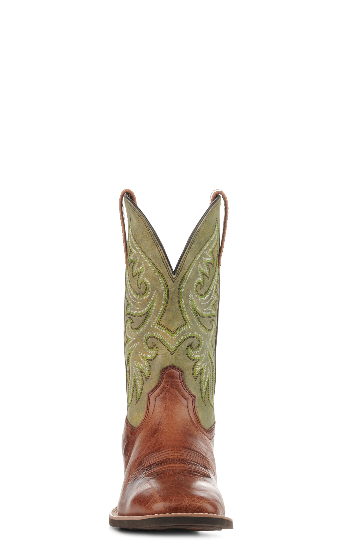 Ariat Men's Slingshot Dark Tan and Green Wide Square Toe Cowboy Boots - Image 1