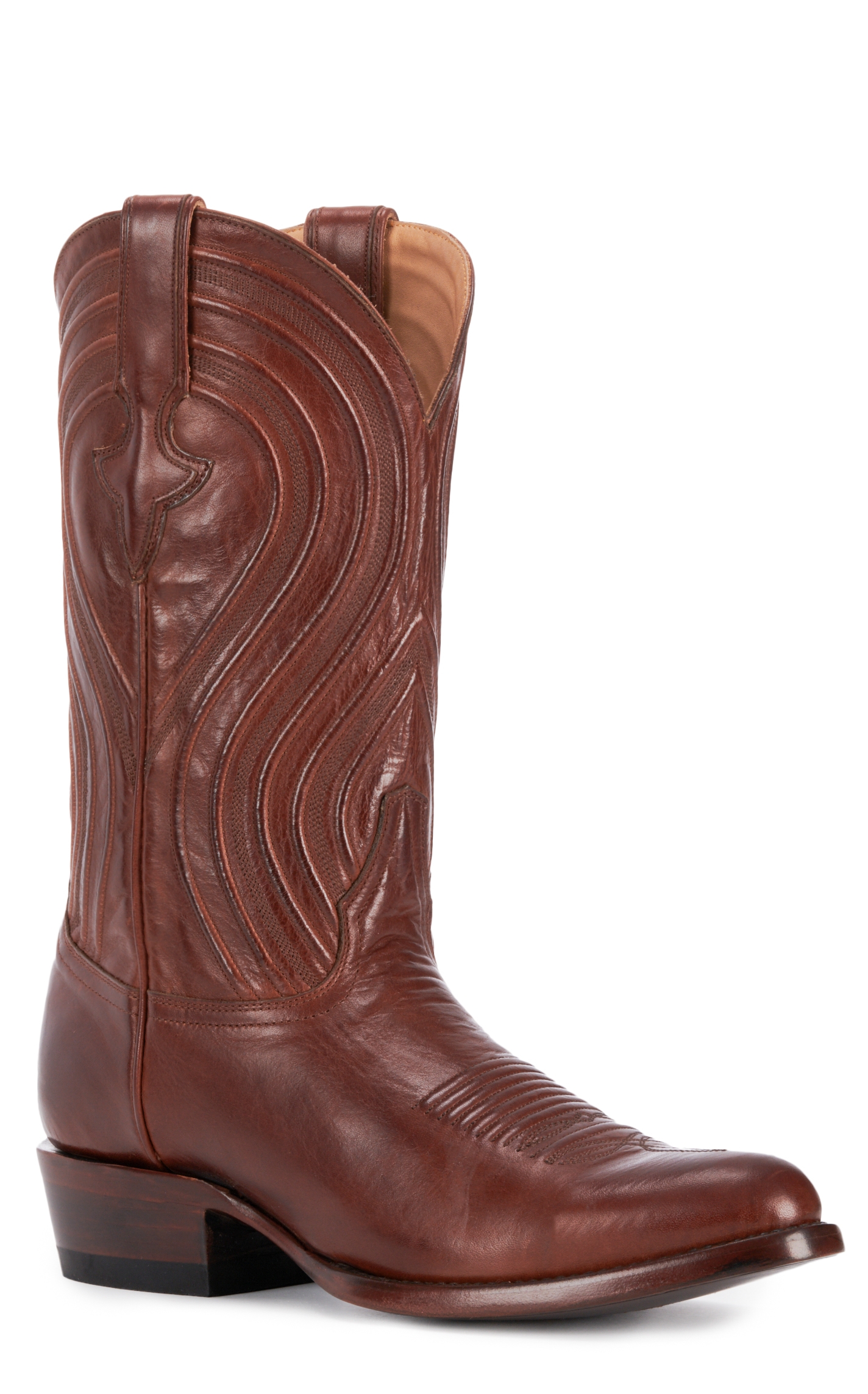 JRC & Sons Men's Colton Ranch Hand Leather Round Toe Cowboy Boot in Tan - Image 1