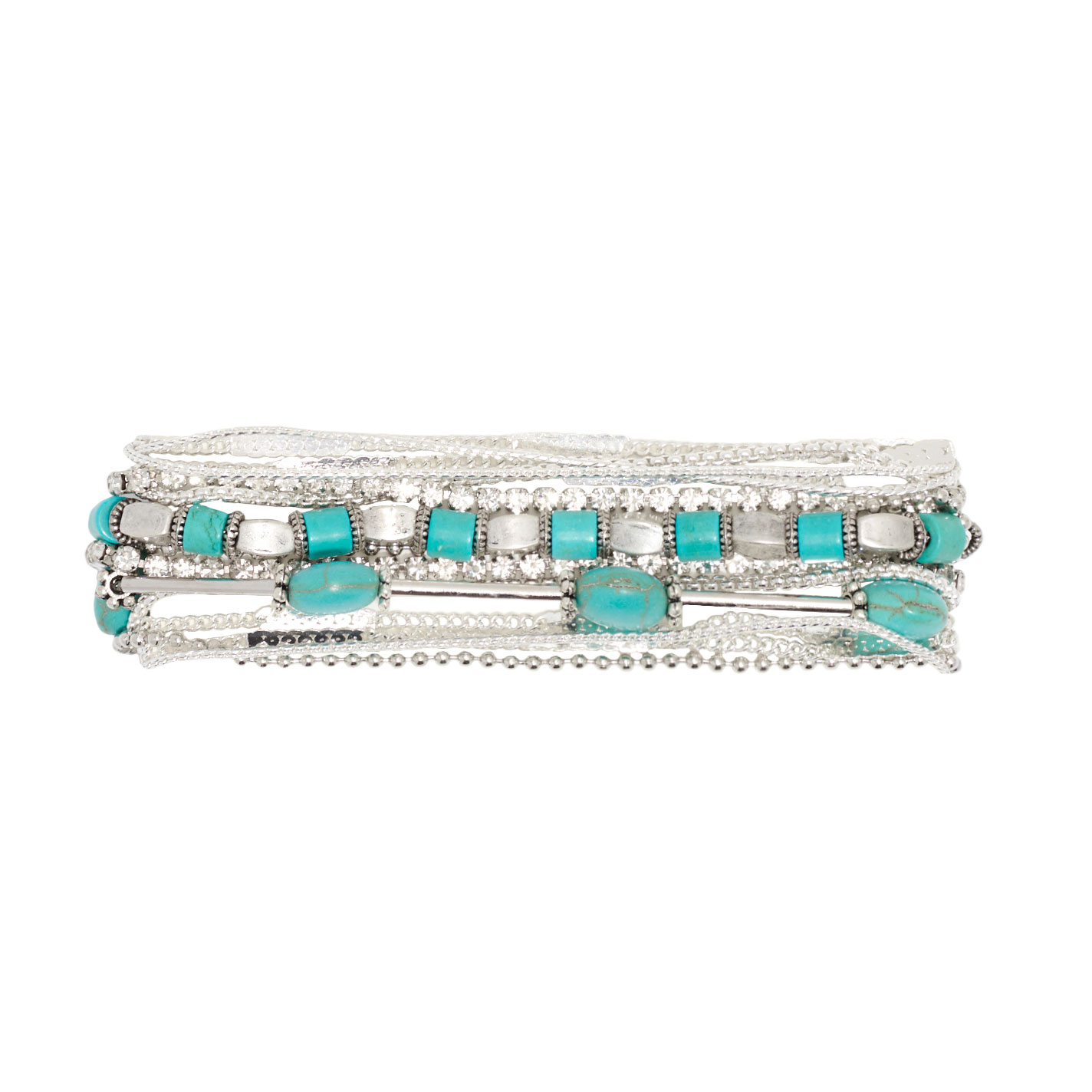 Cowgirl Confetti Get Glam Turquoise & Silver Cuff Bracelet - Image 1
