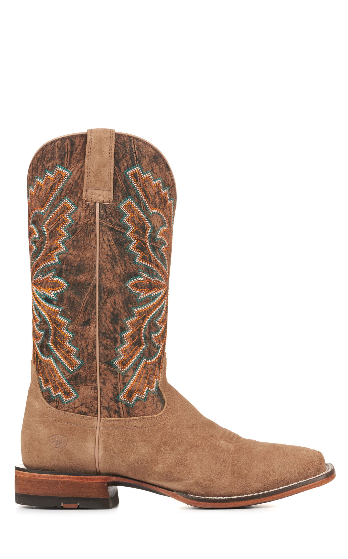 Ariat Men's Sting Tan Roughout and Dark Tan TekStep Wide Square Toe Cowboy Boots - Image 1