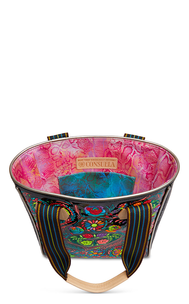 Consuela Rita Neon Floral Embroidered Classic Tote - Image 1