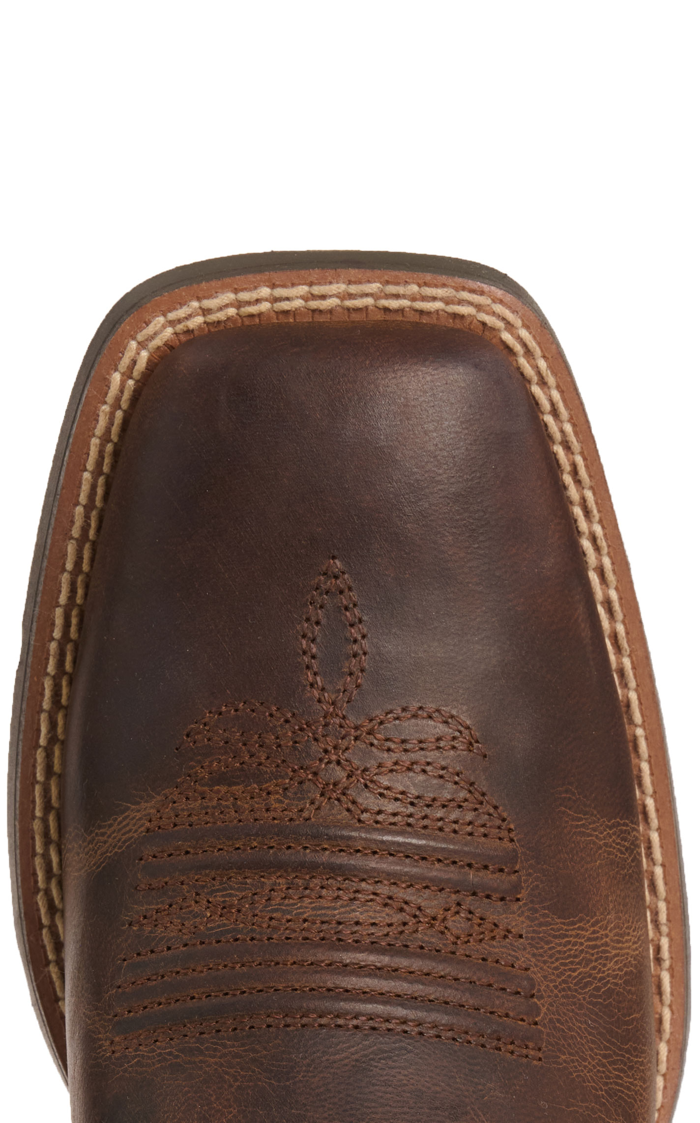 Ariat Women's Worn Mocha and Raspberry Round Up Back Zip Wide Square Toe Cowboy Boots - Image 1