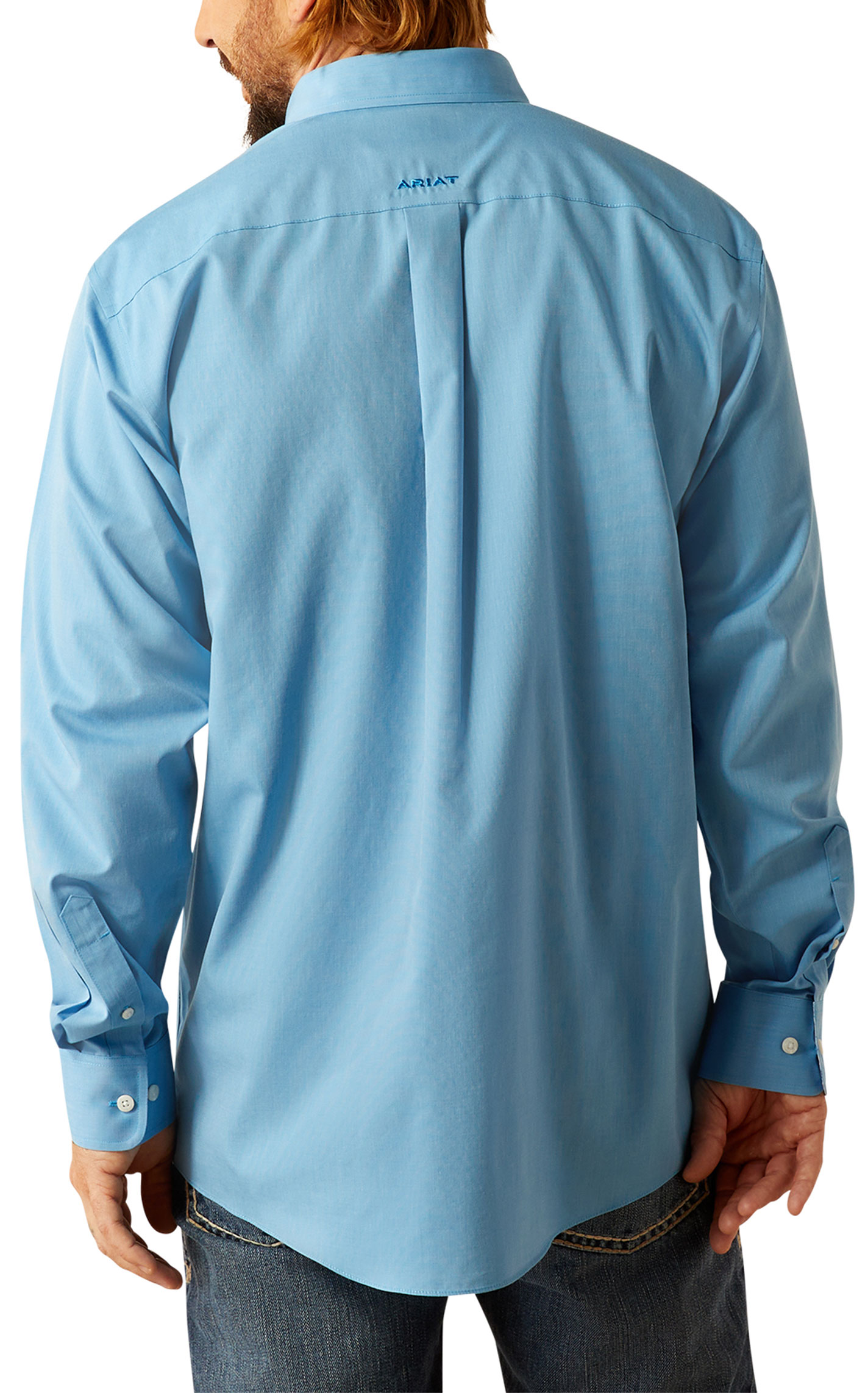 Ariat Men's Solid Blue Western Shirt - Image 1