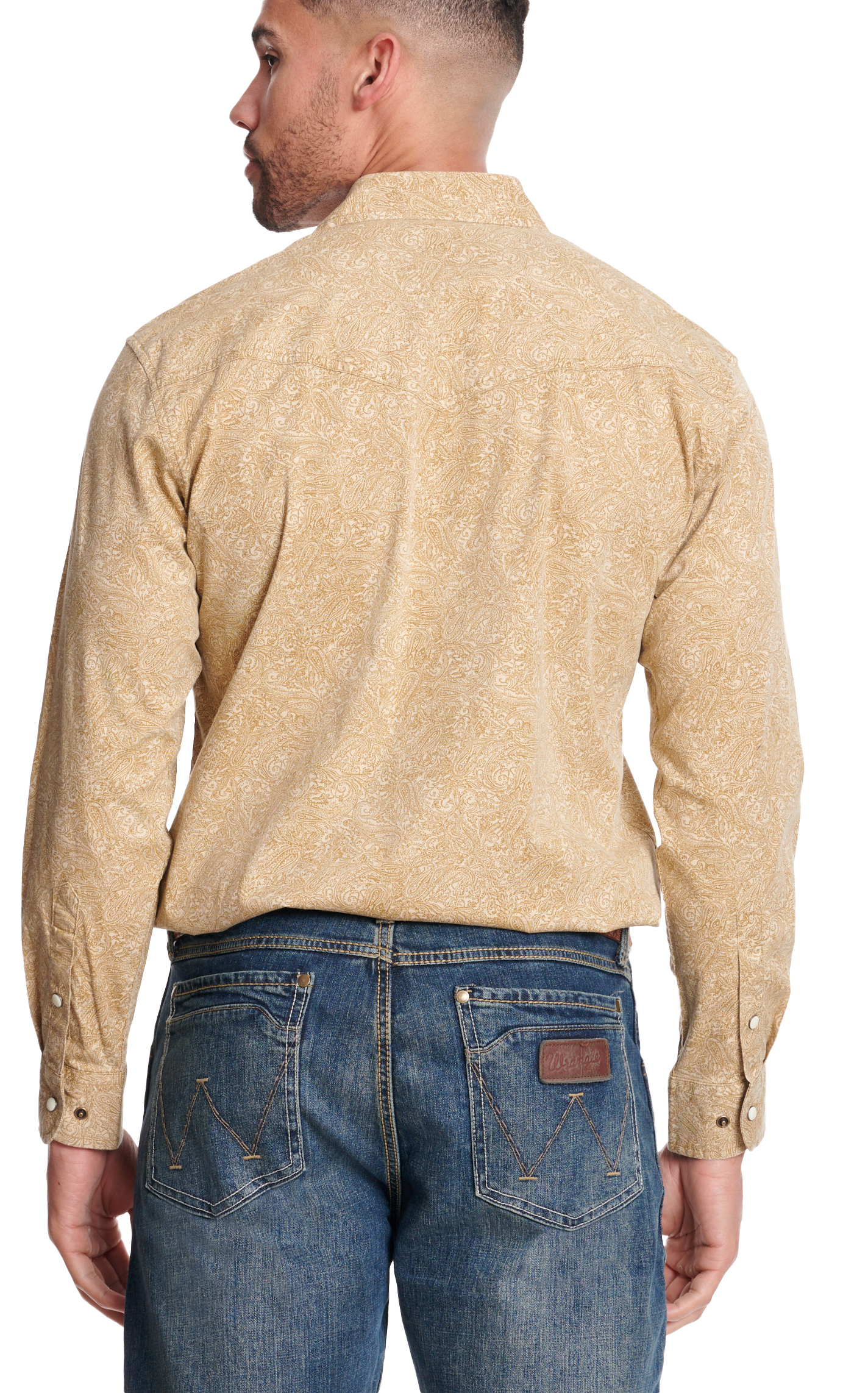 Rafter C Men's ProFlex45 Tan & Brown Paisley Long Sleeve Western Shirt - Image 1