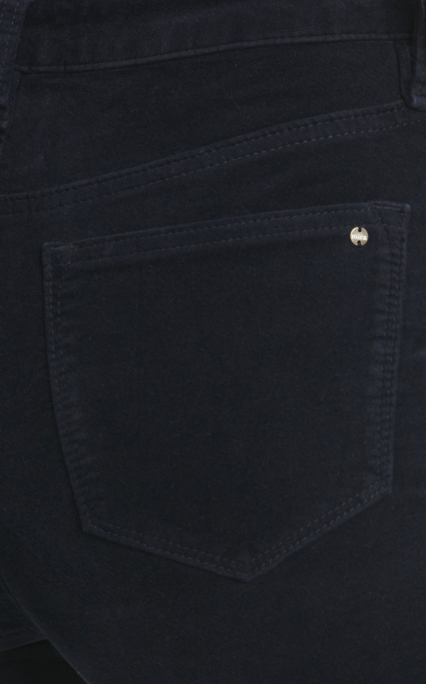 Mica Women's Navy Blue High Rise Velvet Flare Leg Jeans - Image 1