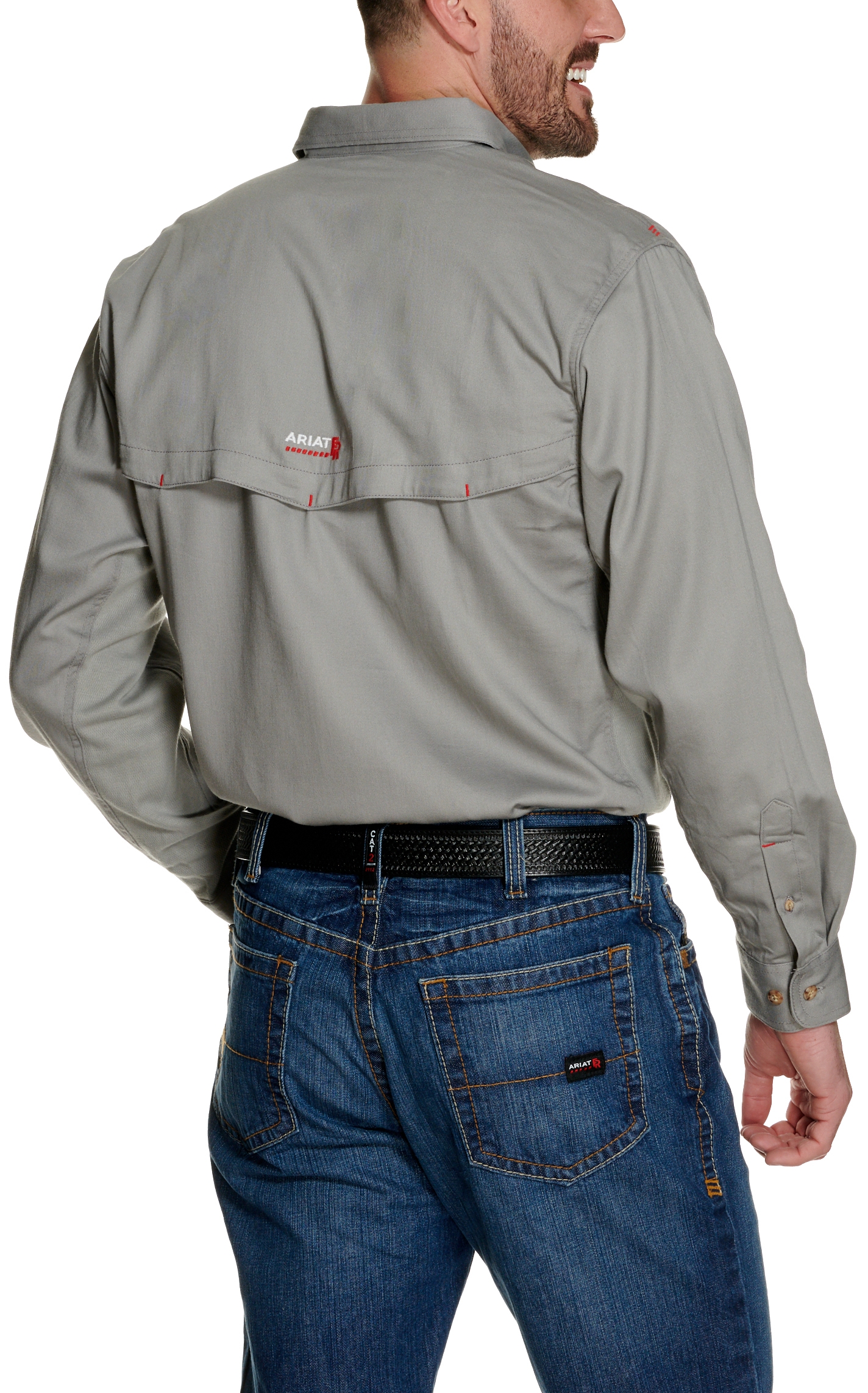 Ariat Men's Silver Fox Solid Vent Long Sleeve FR Work Shirt - Image 1