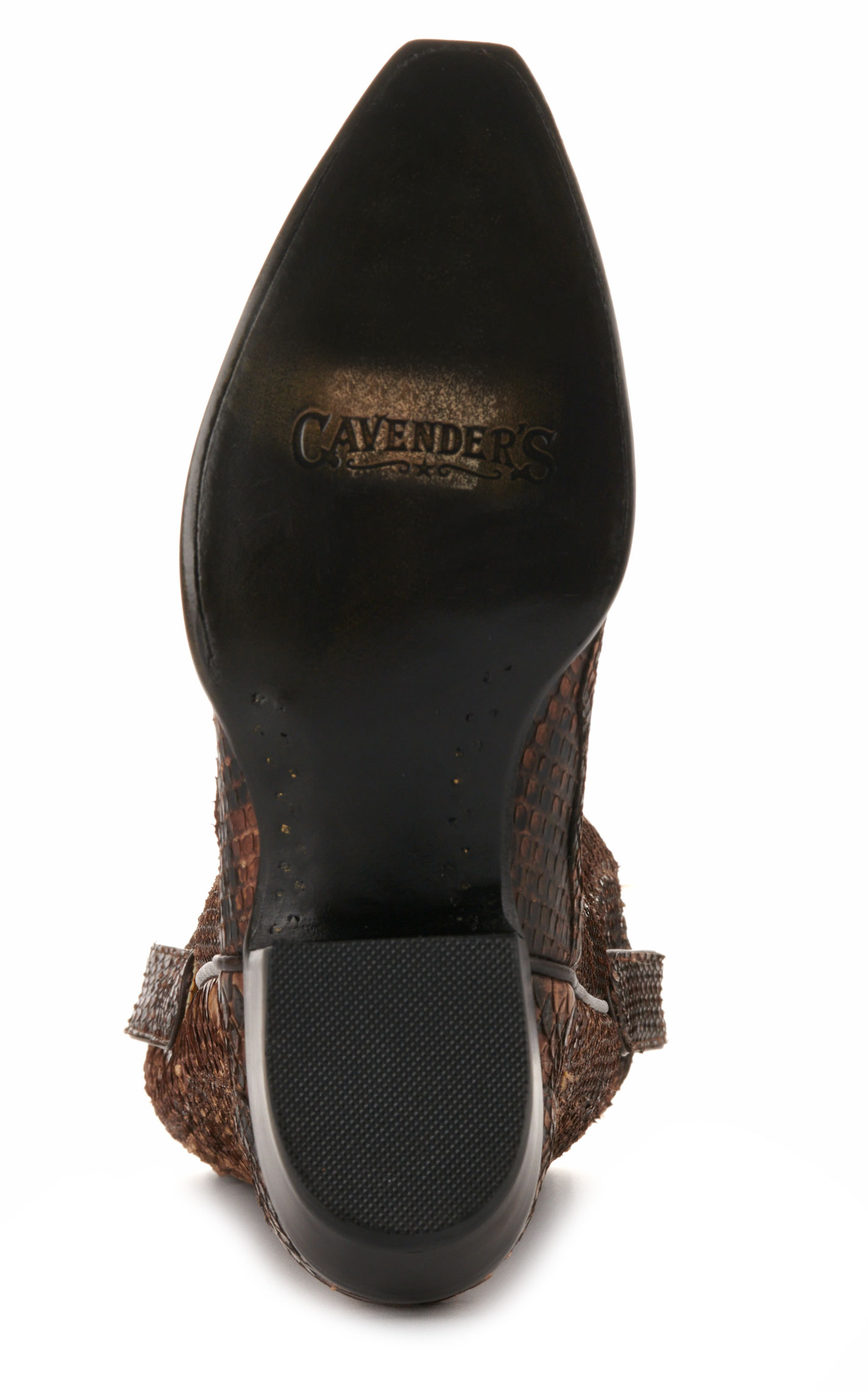 Cavender's Women's Brown Python Snip Toe Exotic Cowboy Boots - Image 1
