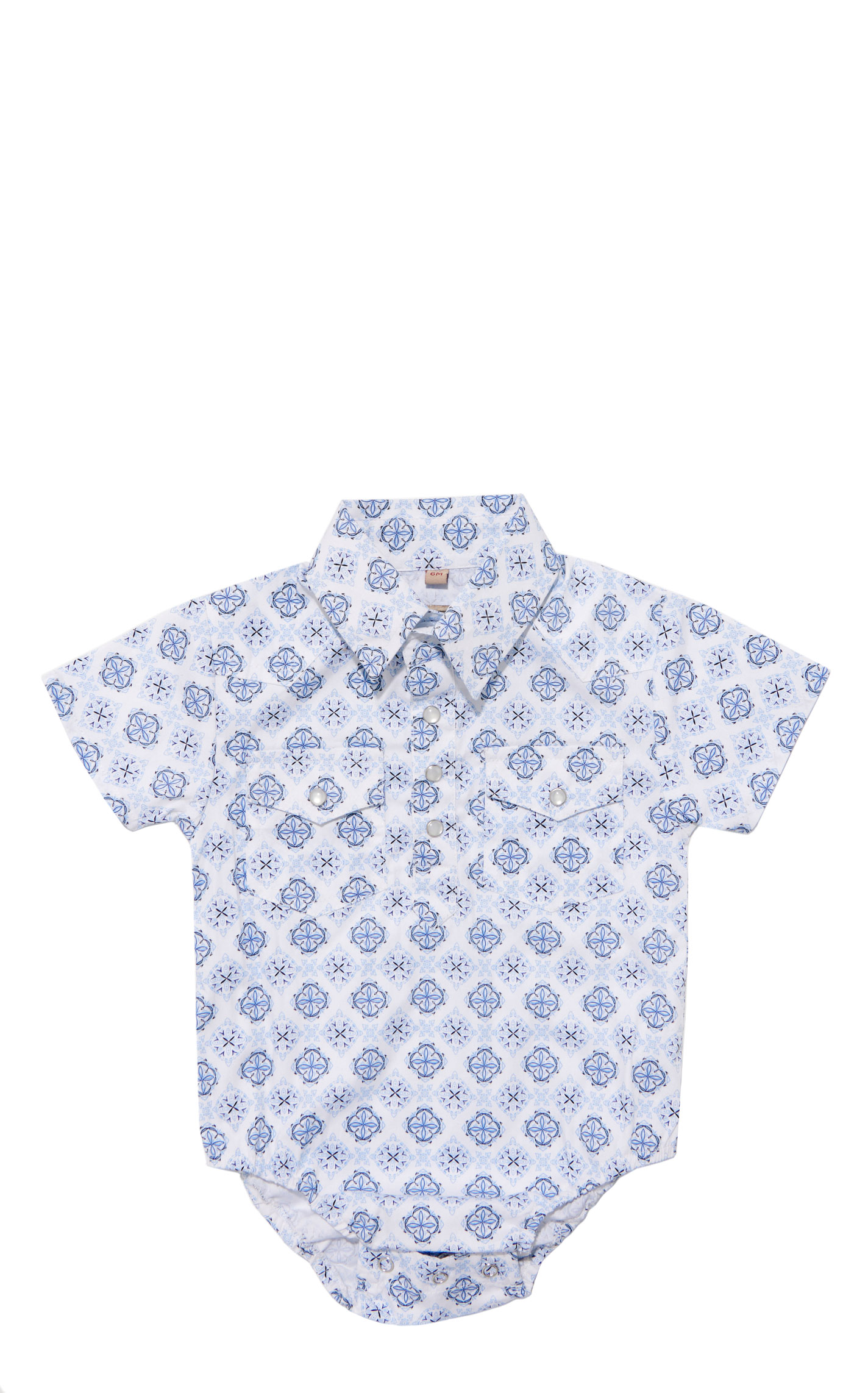 Rafter C Infant Boy's Wallpaper Blue Onesie - Image 1