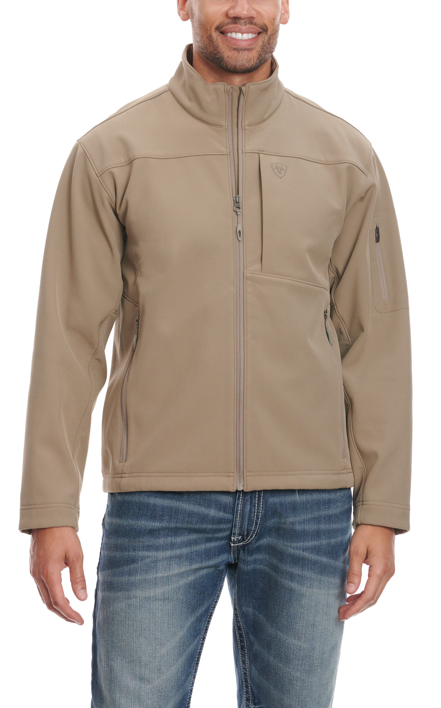 Ariat Men's  Taupe Soft Lined Softshell Jacket - Cavender's Exclusive - Image 3