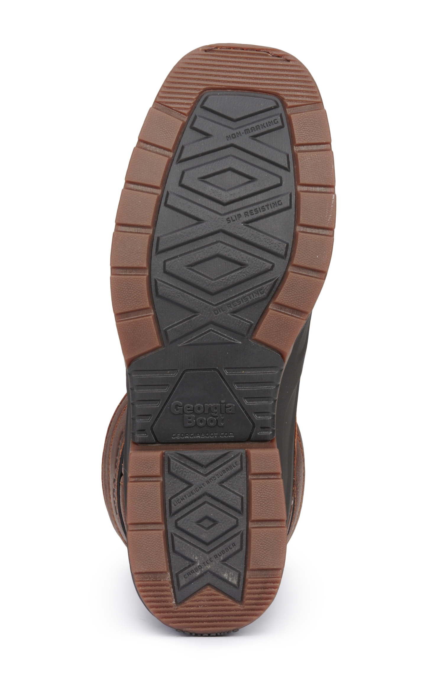 Georgia Men's Cinnamon & Black Waterproof Wide Square Toe Work Boots - Image 1