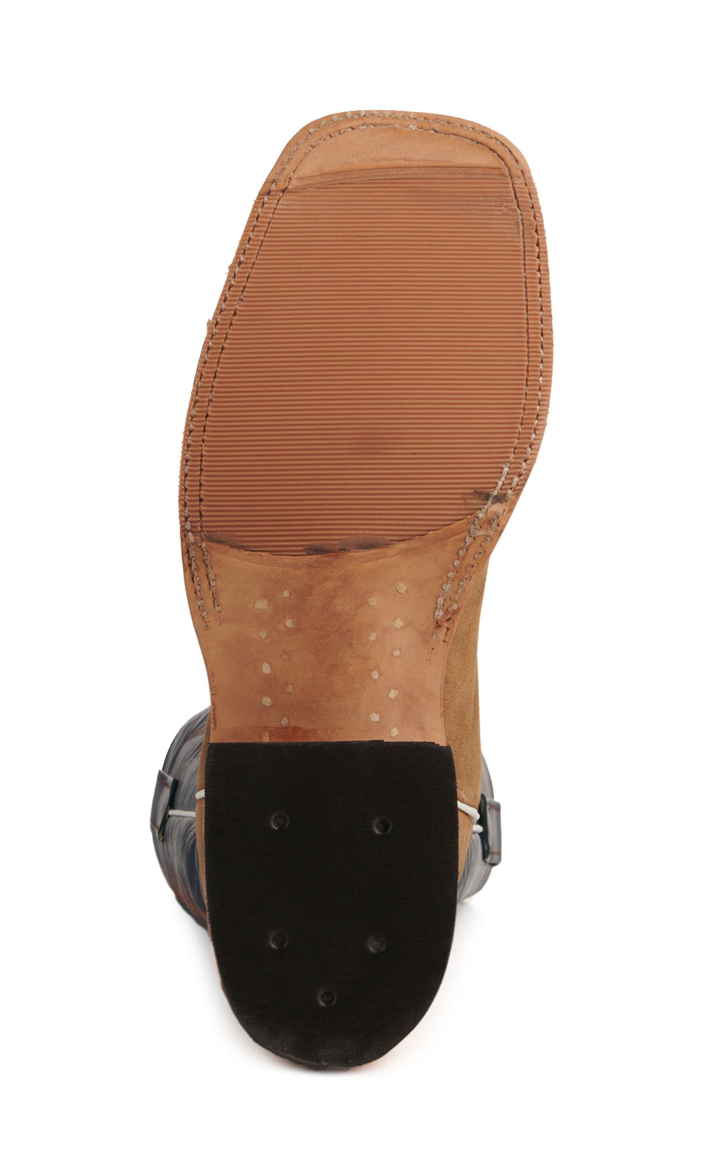 Anderson Bean Men's Sand Elk and Blue Wide Square Toe Cowboy Boots - Image 1