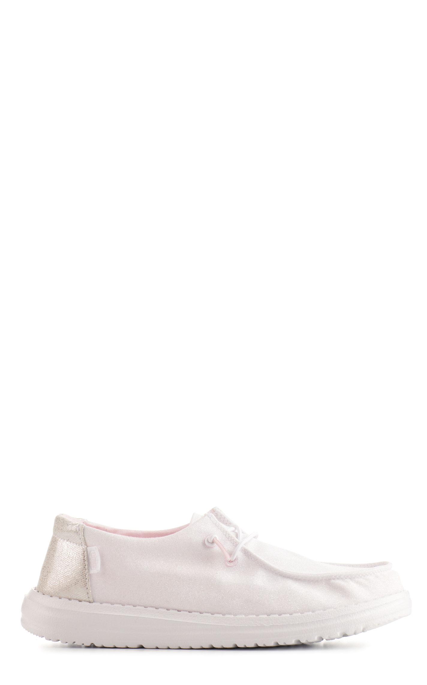 Hey Dude Women's Wendy Metallic White Moc Toe Lace Up Casual Shoes - Image 4