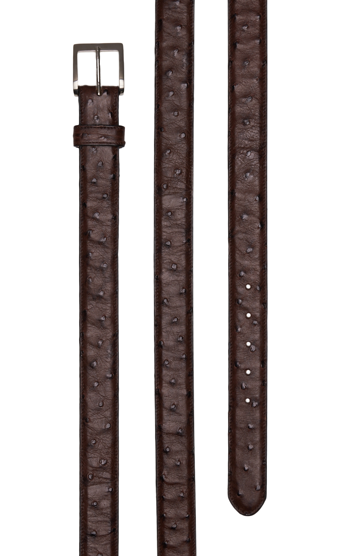 JRC & Sons Men's Tobacco Full Quill Ostrich Exotic Western Belt - Image 1