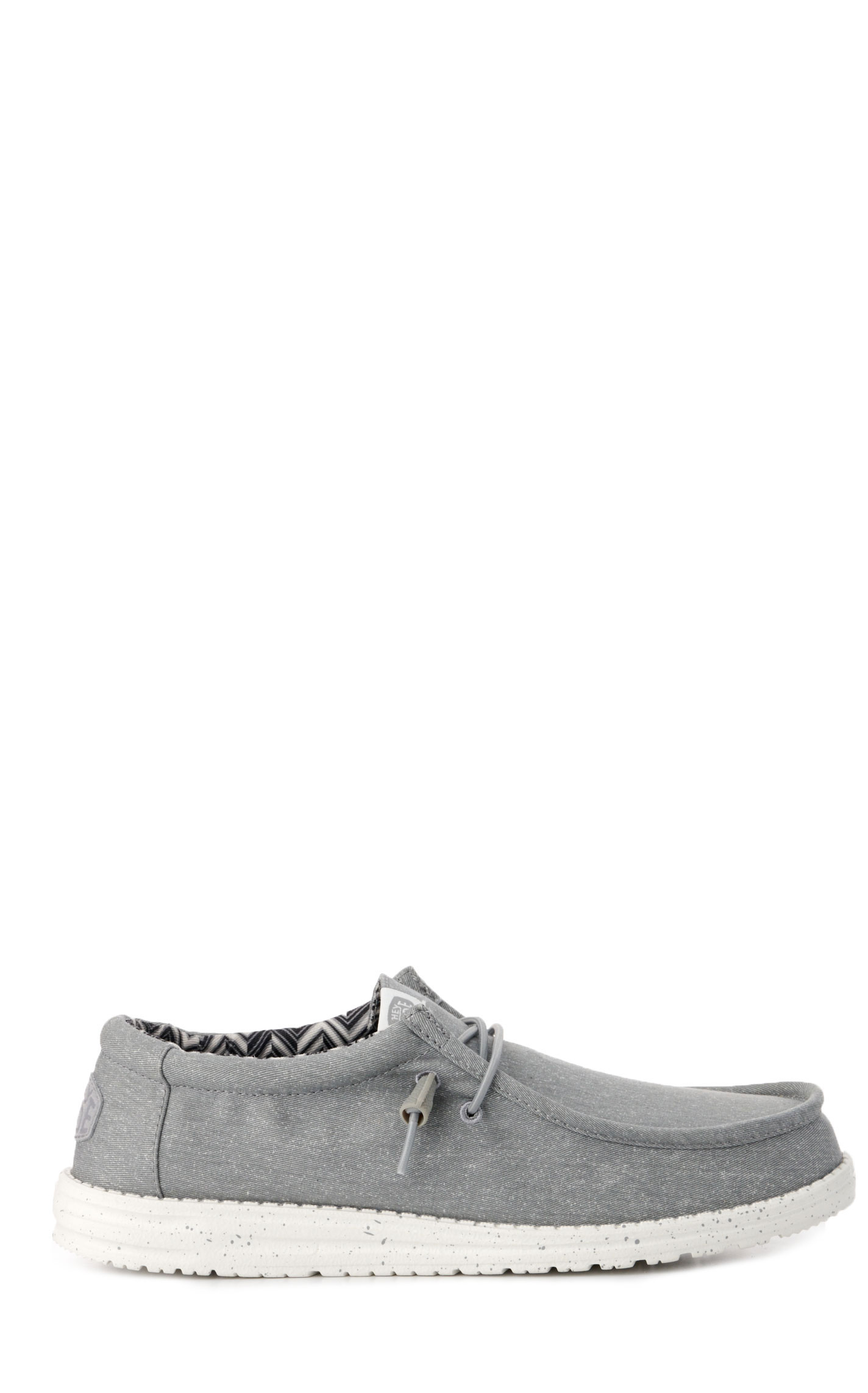 Hey Dude Men's Wally Canvas Light Gray Lace Up Casual Shoes - Image 1