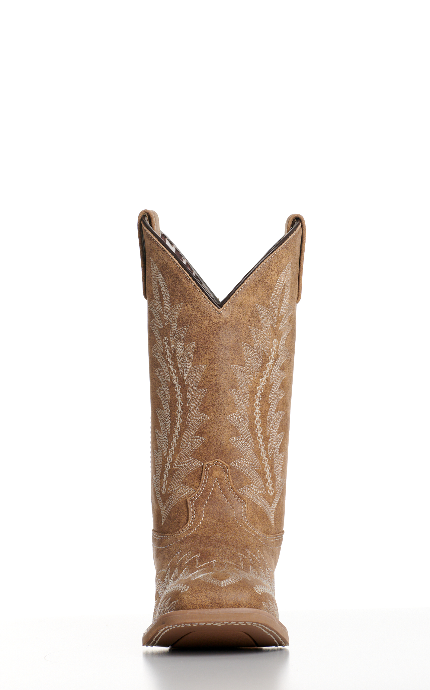 Laredo Women’s Cheyanne Tan with Fancy Stitch Wide Square Toe Cowboy Boots - Image 1