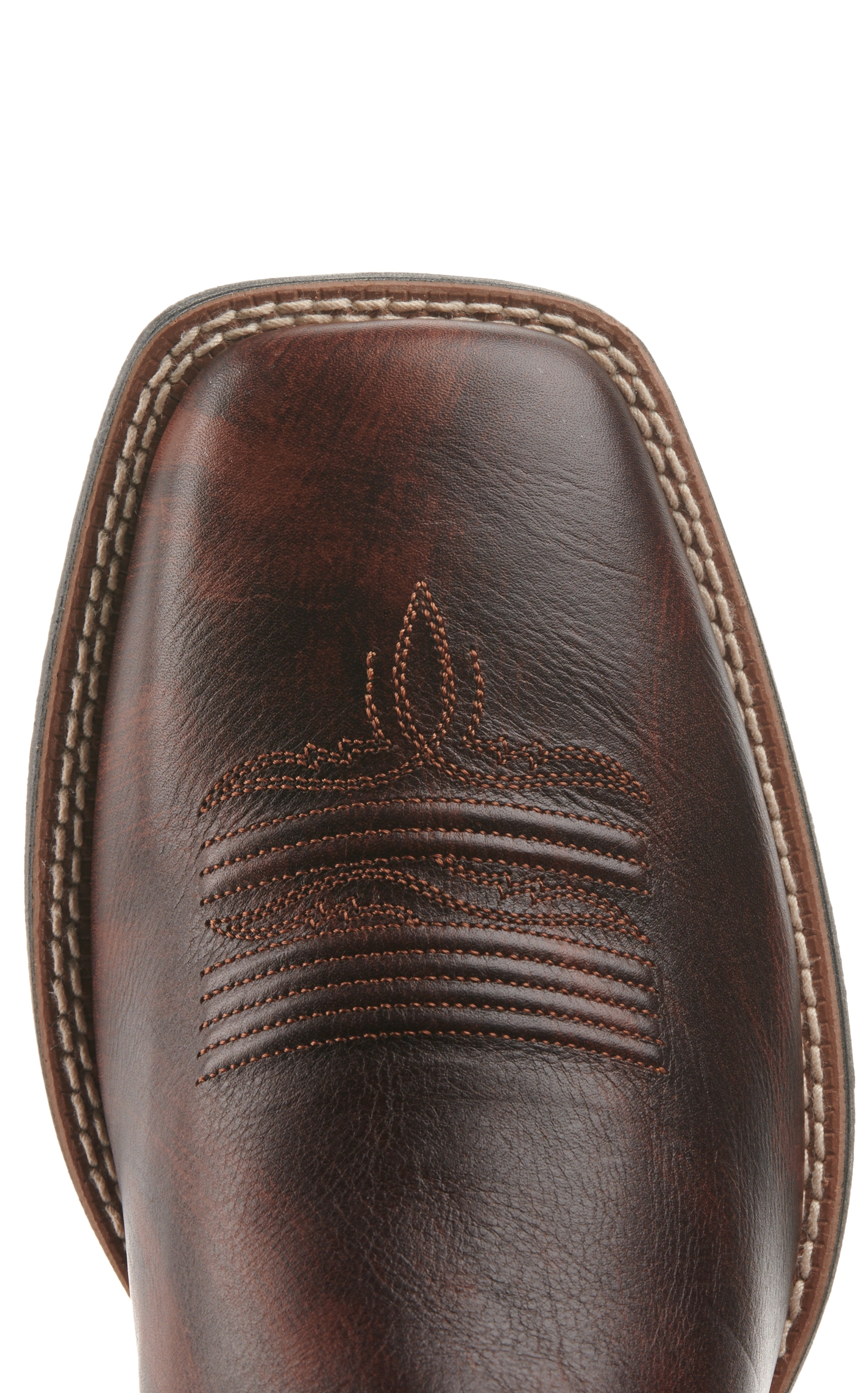 Ariat Men's Amos Shock Shield Barnwood Brown & Black Wide Square Toe Cowboy Boots - Image 1