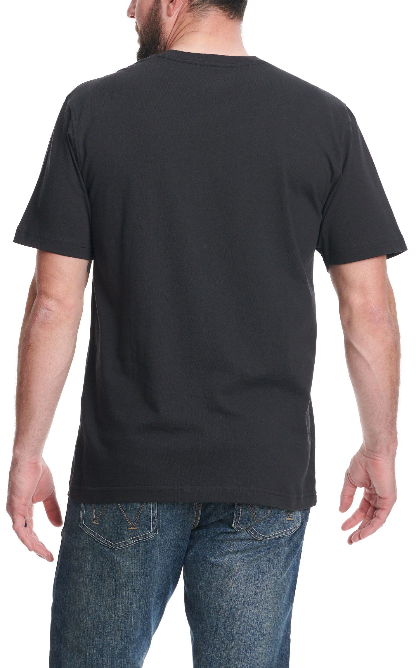 Carhartt Men's Black Heavyweight Loose Fit Logo Graphic Work T-Shirt - Image 3